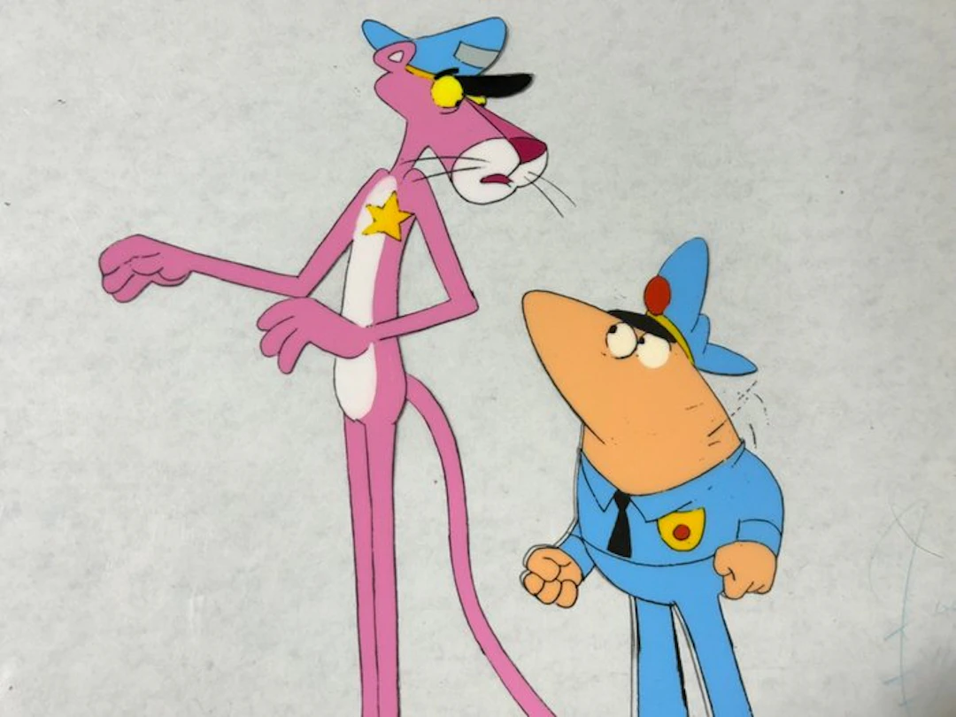 Friz Freleng - Original animation cel and drawing of Pink...