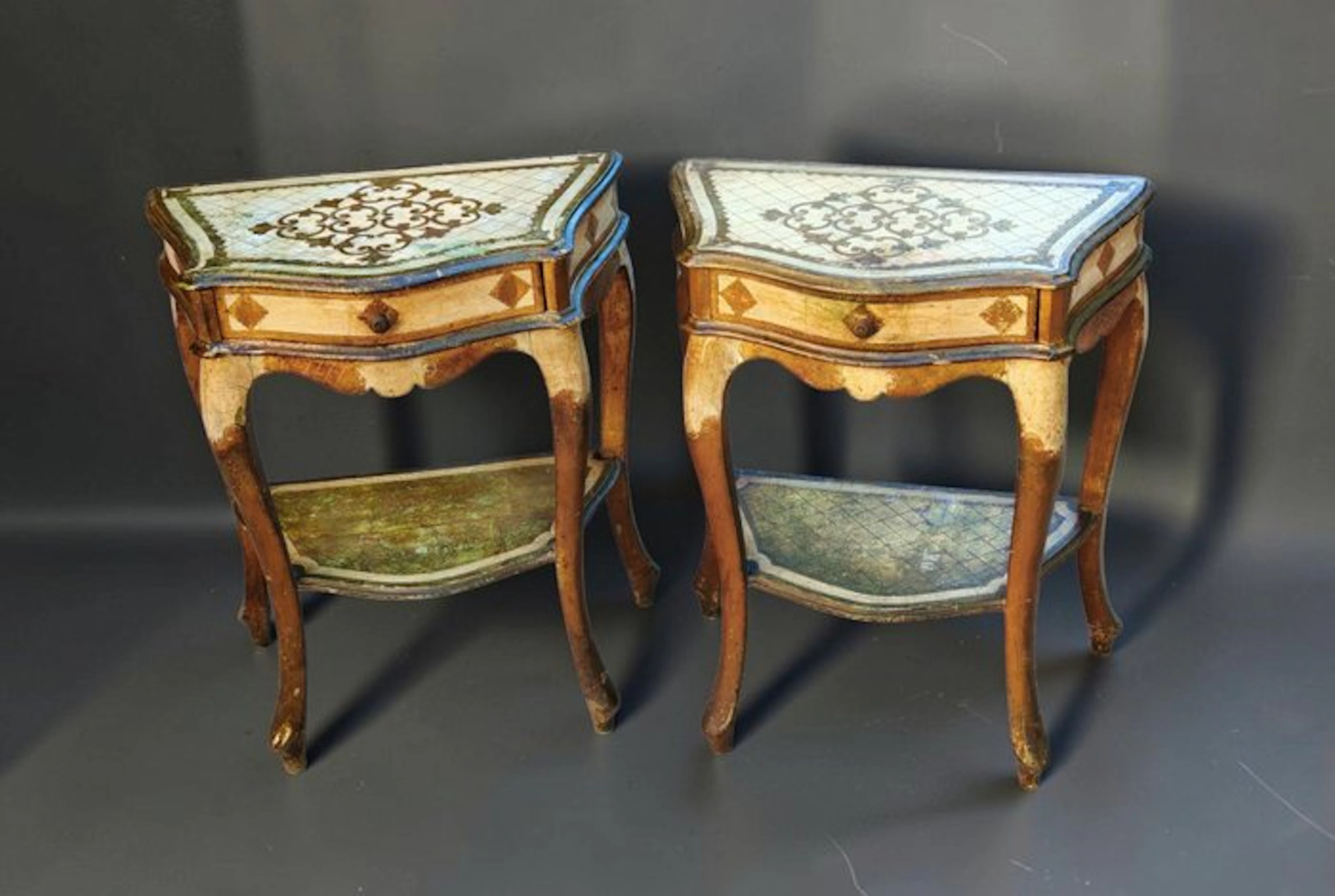 Nightstand (2) - Wood - Venetian Style 1930s–1940s