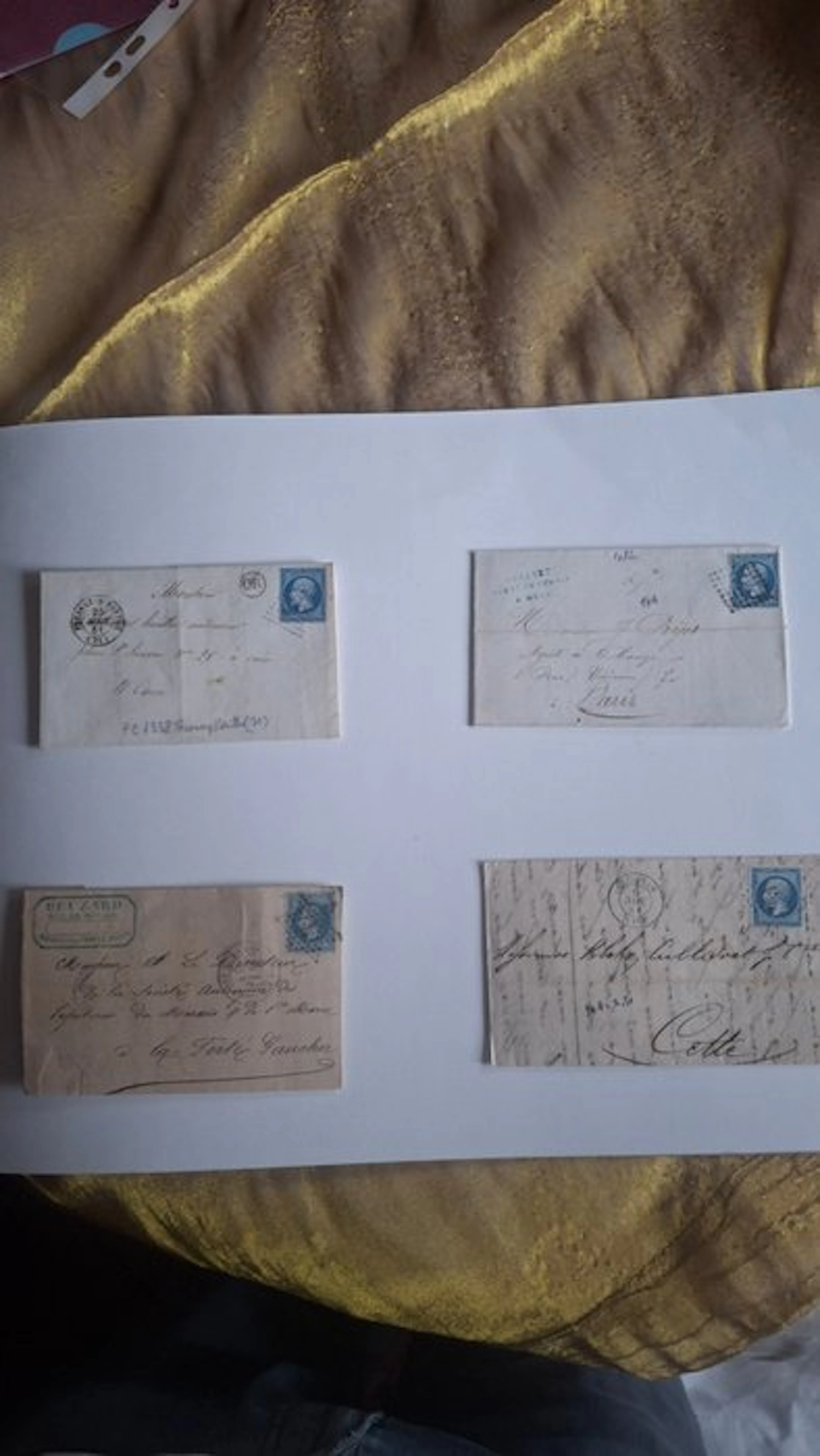 France 1859/1890 - Lot of 4 antique letters and postal...