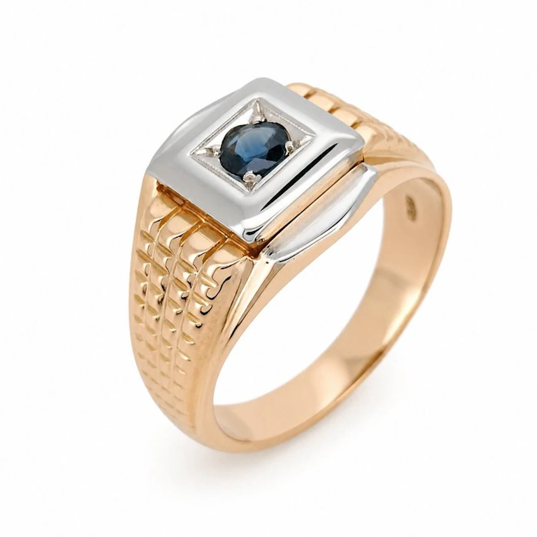 Ring - 18 kt. Rose gold - 0.25ct. tw. Sapphire - Made in Italy - Handmade
