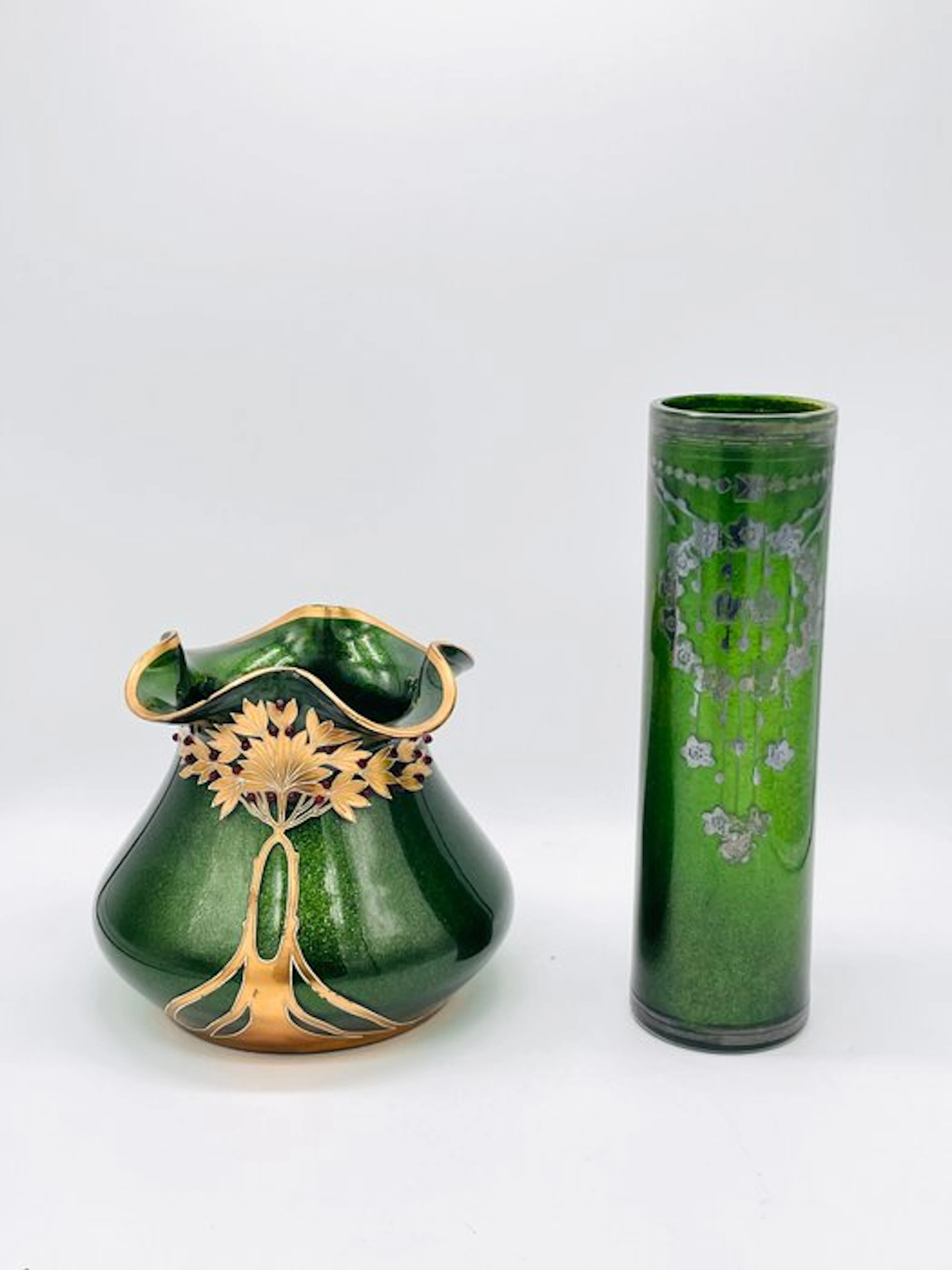 Josef Riedel Burkert - Vase - Glass - Two aventurine vases