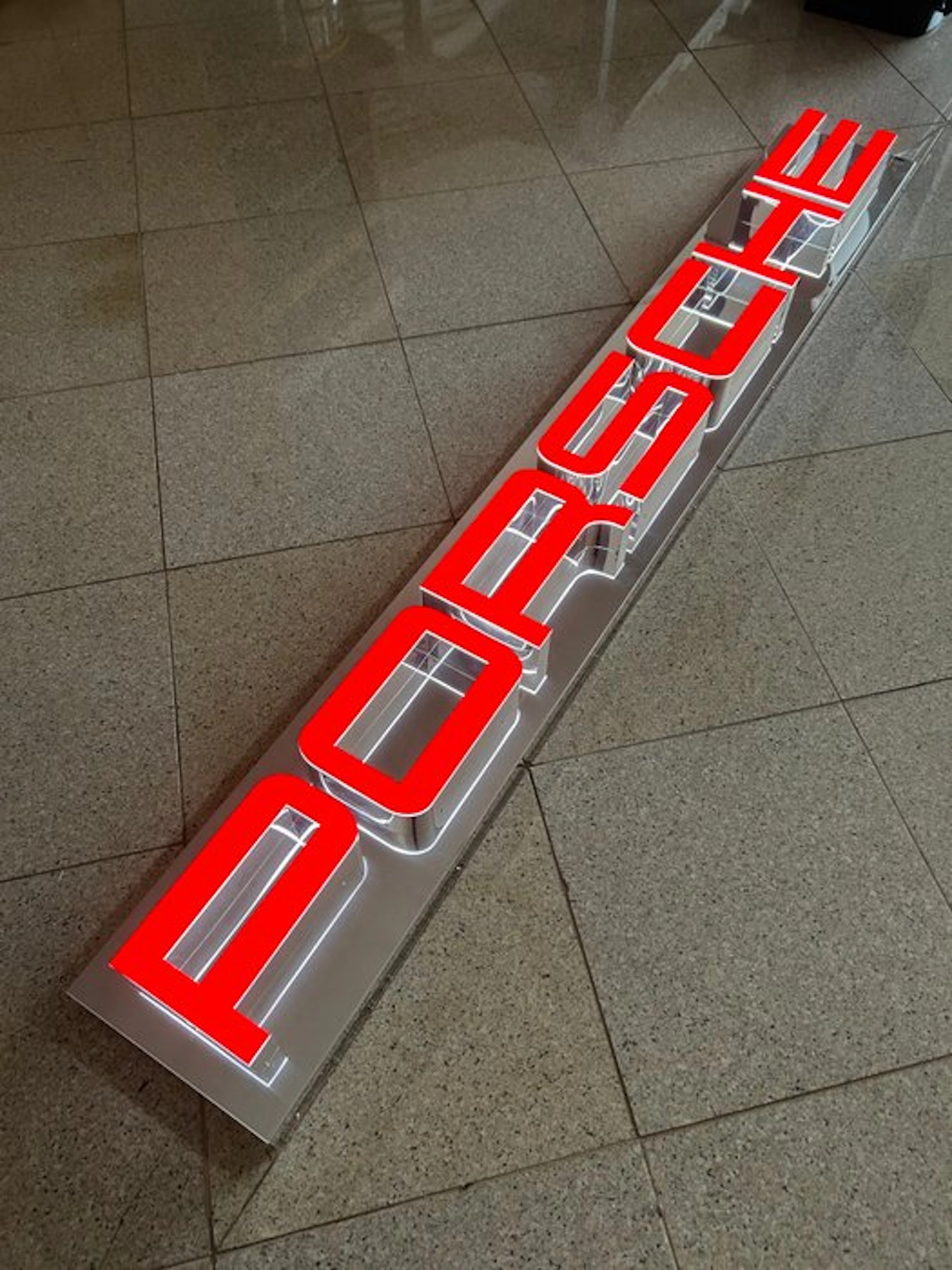Gorgeous illuminated Porsche sign