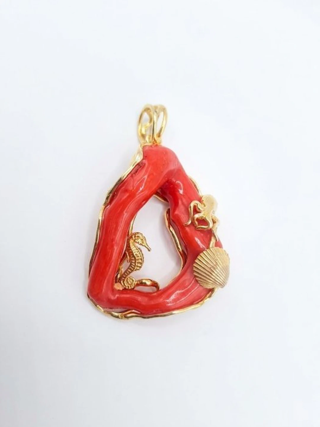 No reserve price - Pendant Silver Coral - Coral - Pendant in a closed shape.