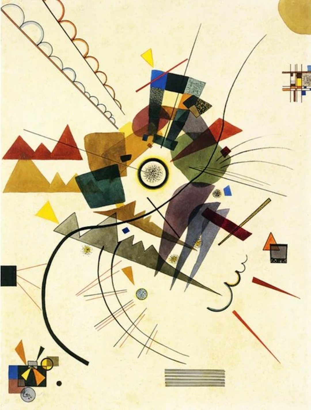 Wassily Kandinsky - "Ringsum, 1924". - 90 x 70 cm.