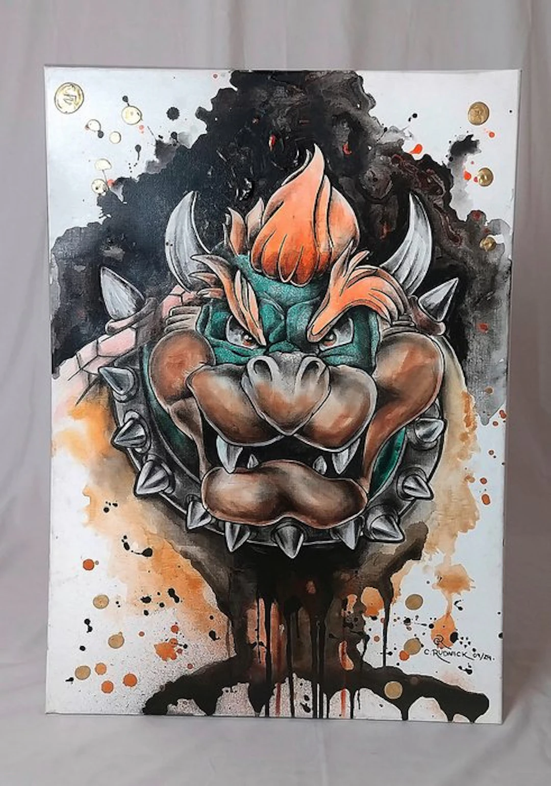 BOWSER X CHRISTINA RUDNICK • Nintendo Fan-Art PopArt Aquarell - Video game
