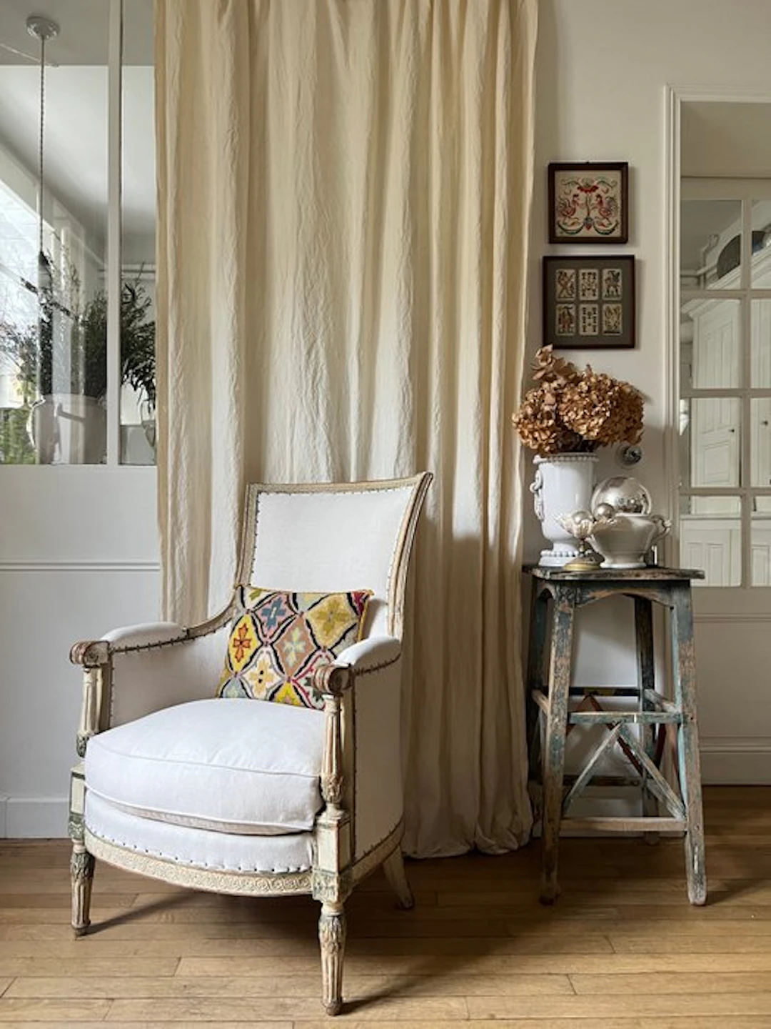 Armchair - Wood, Textile - Louis XVI-era bergère