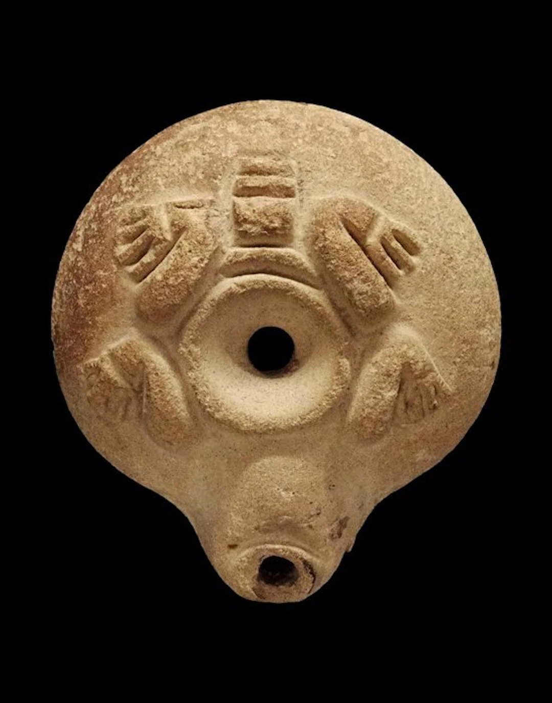 Ancient Egyptian Egyptian ceramic frog oil lamp - Froglamp (No reserve price)