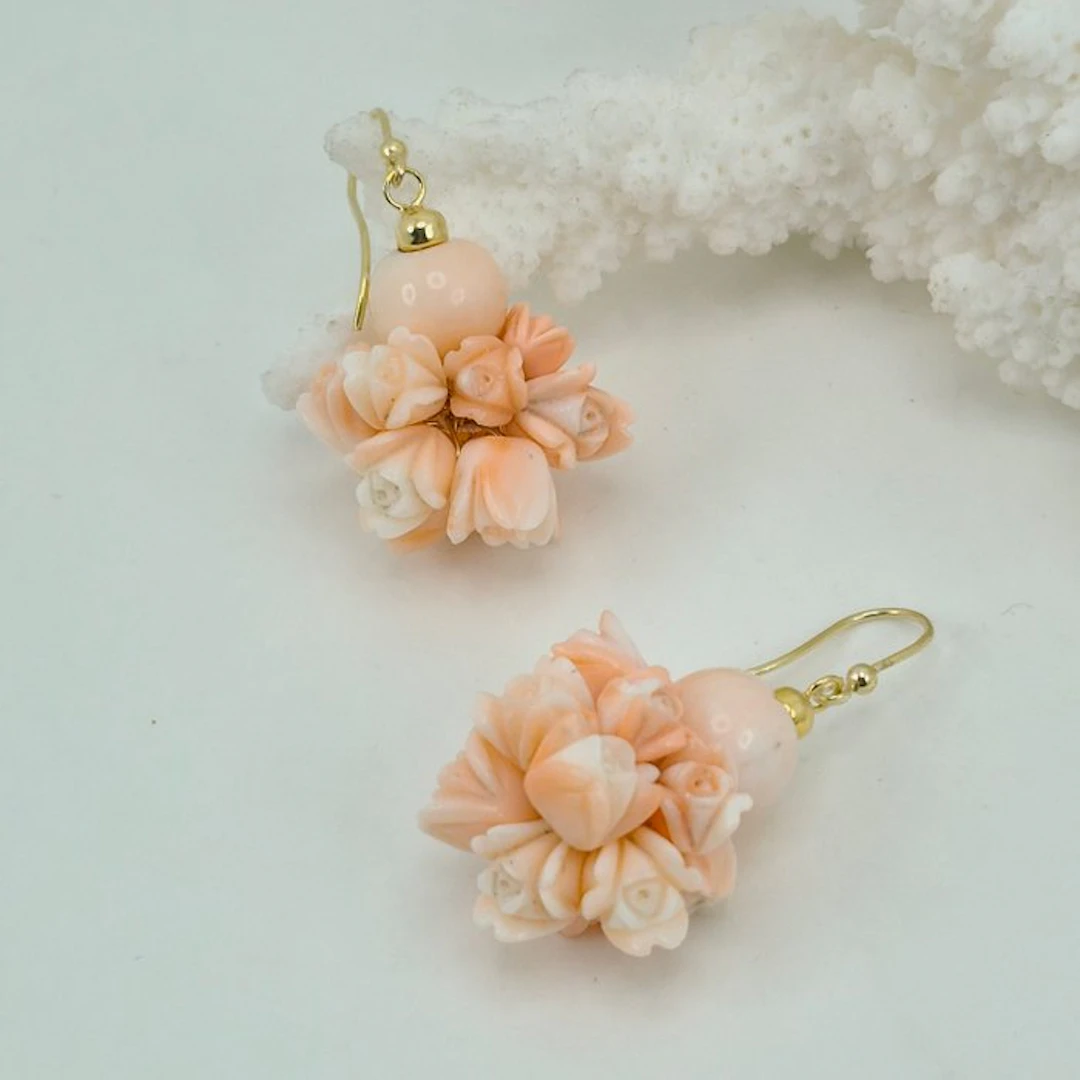 Coral - Silver - Earrings - Pink Coral