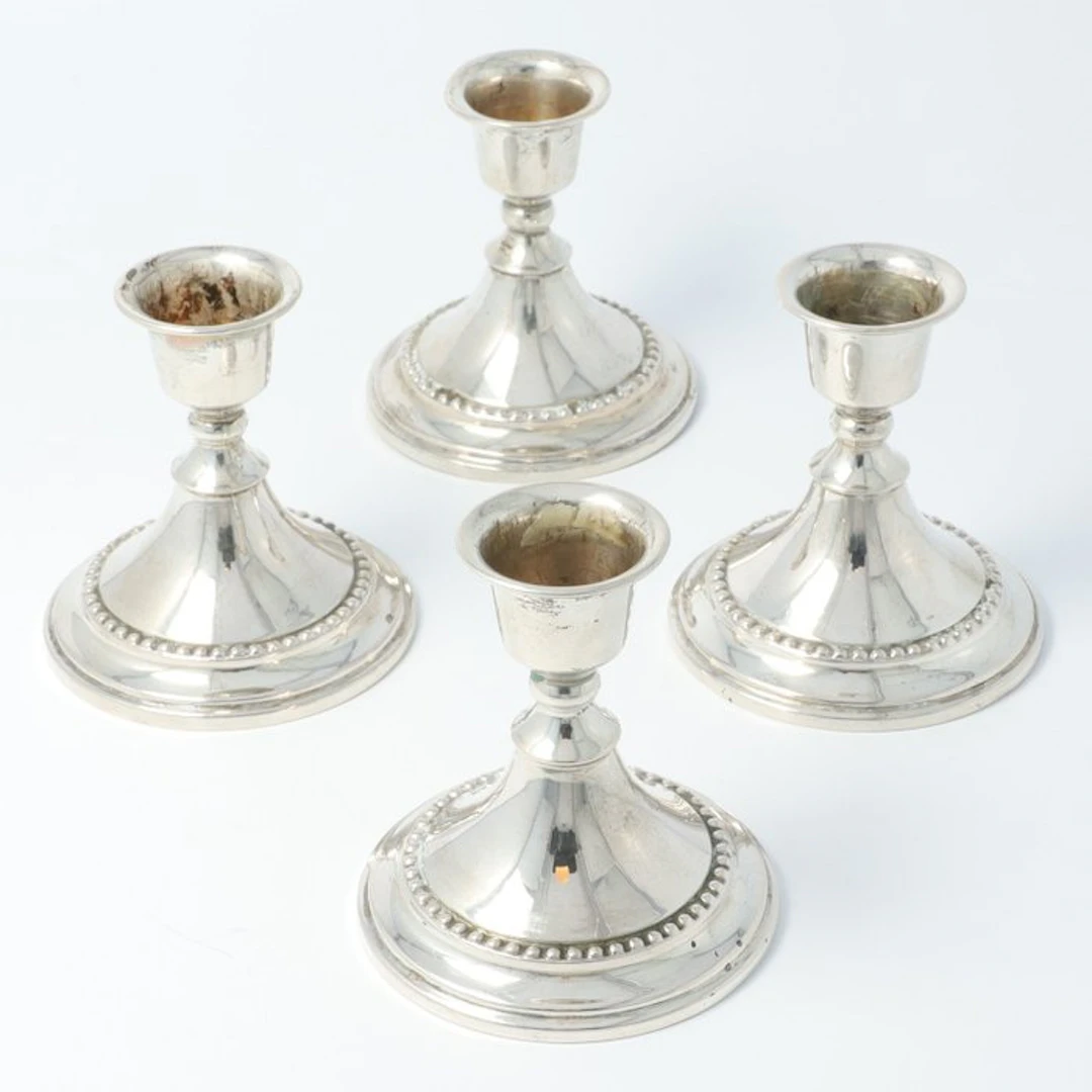 W.J. & L. Burger (Haarlem ca. 1970) - Candleholder (4) - .835 silver