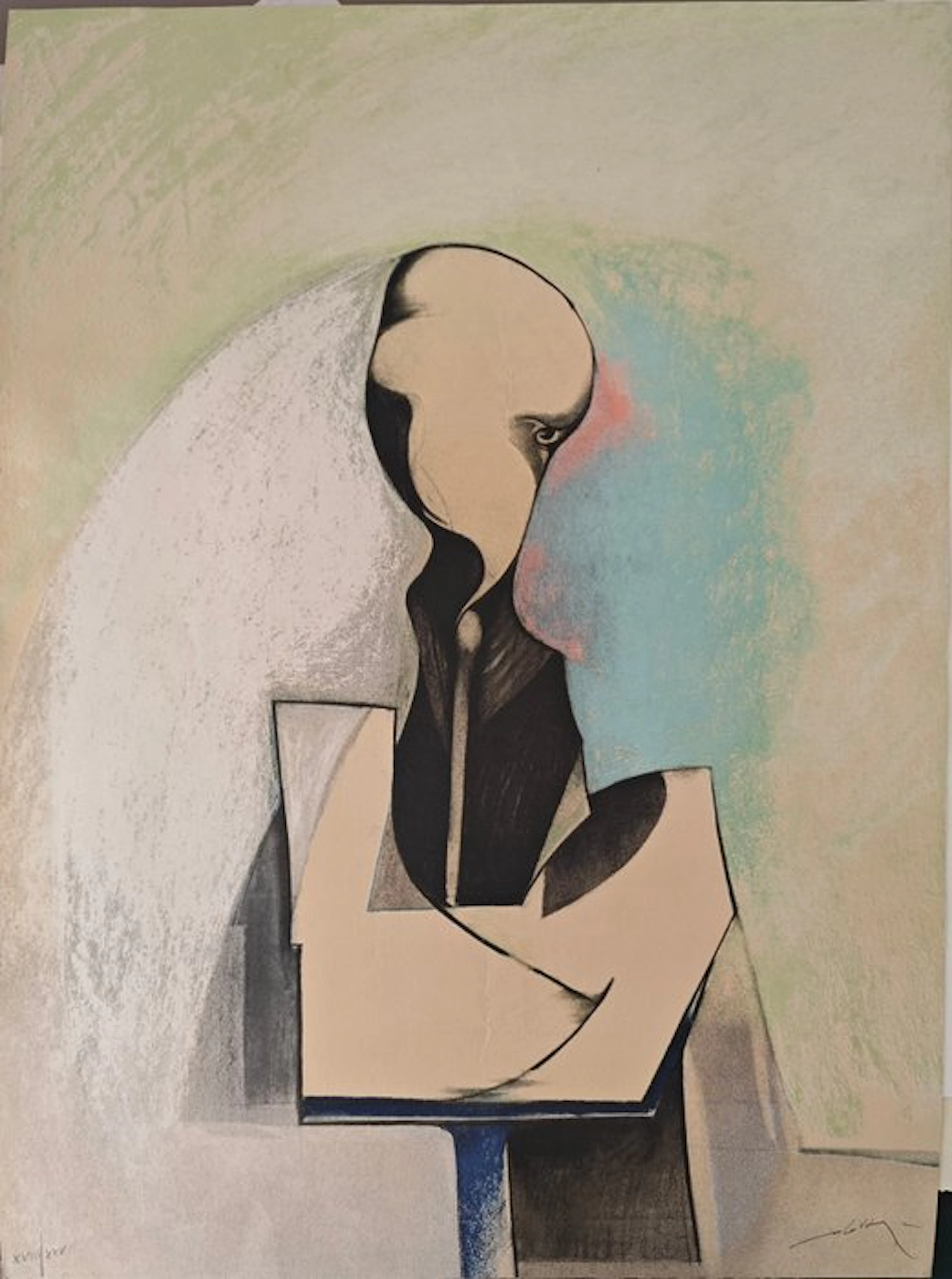 Gianni Dova (1925-1991) - Studio di una testa romana