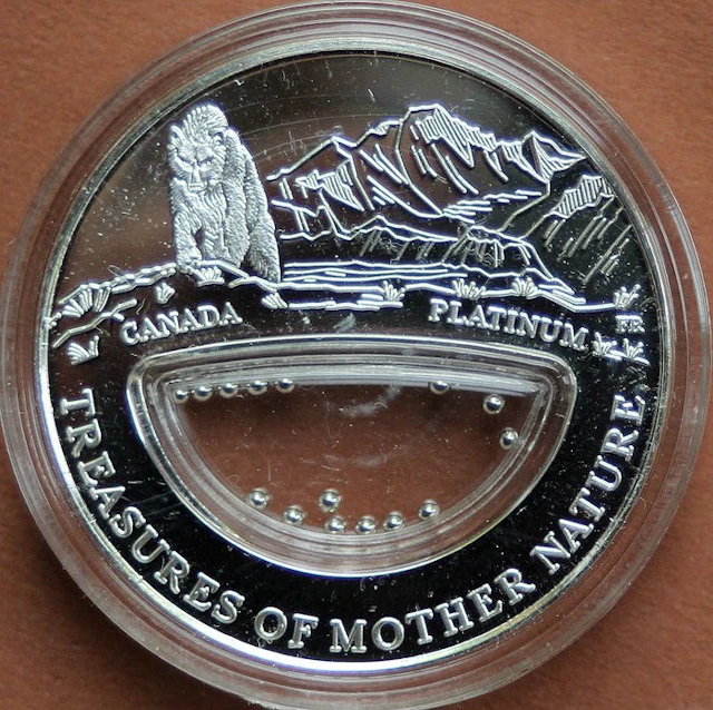 Fiji. 1 Dollar 2012 Treasures of Mother Nature - Canada Platinum
