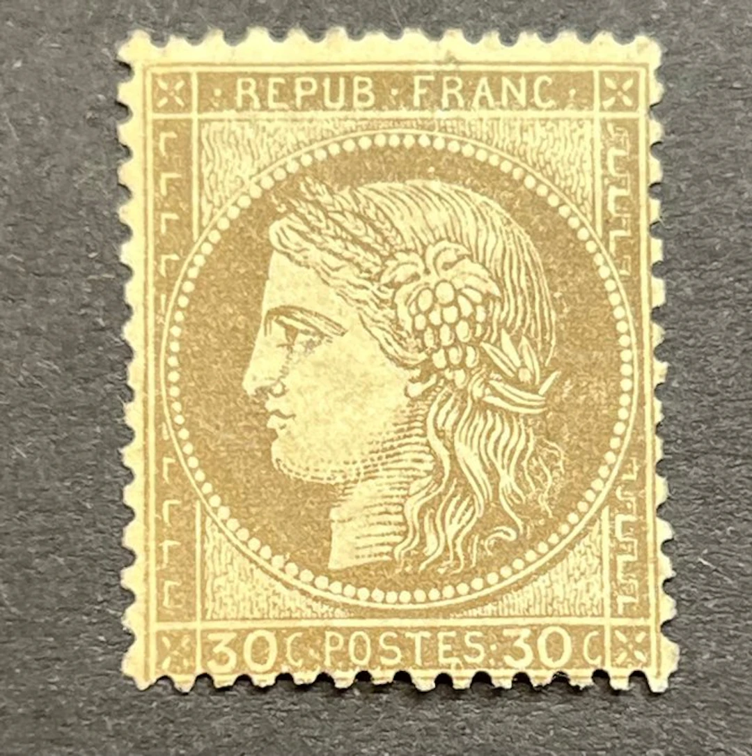 France 1872 - Classic France 30c brown Ceres dentellated, value €1100