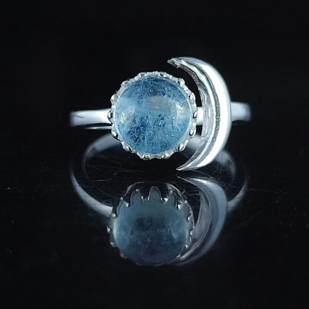Aquamarine - Silver - Ring - Emotional balance