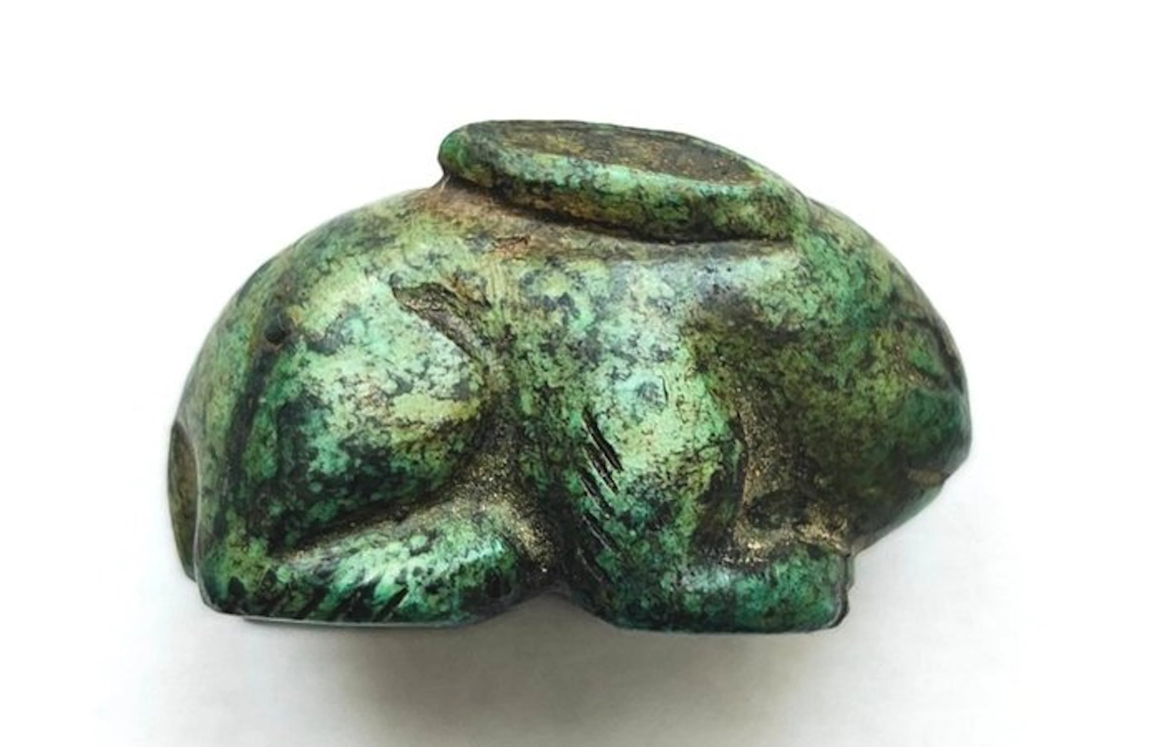 Ancient Chinese Turquoise XS Rabbit Bead Talisman - 16 mm