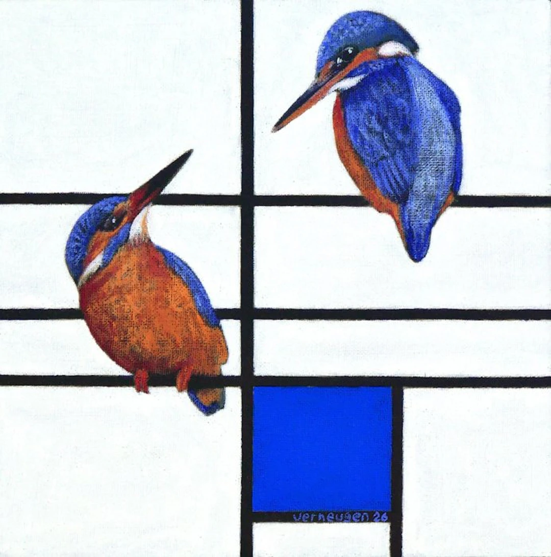 Jos Verheugen - Free after Mondrian, with Kingfishers (M1138)