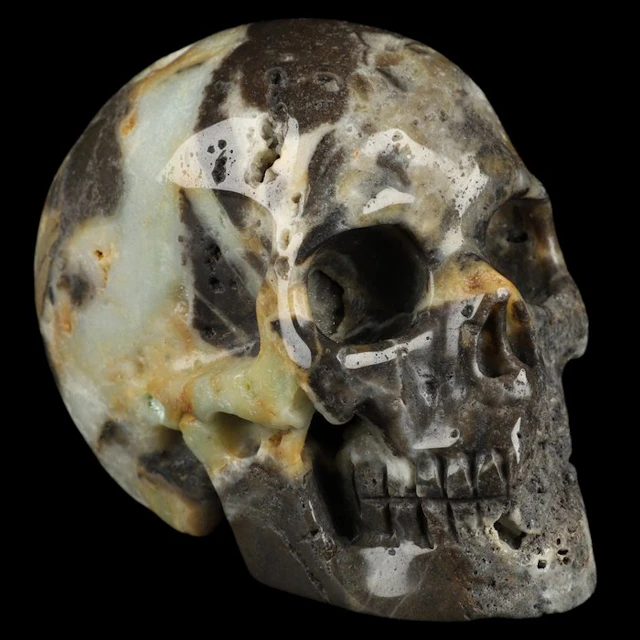 401g Chinese amazonite skull – Zhong Kui