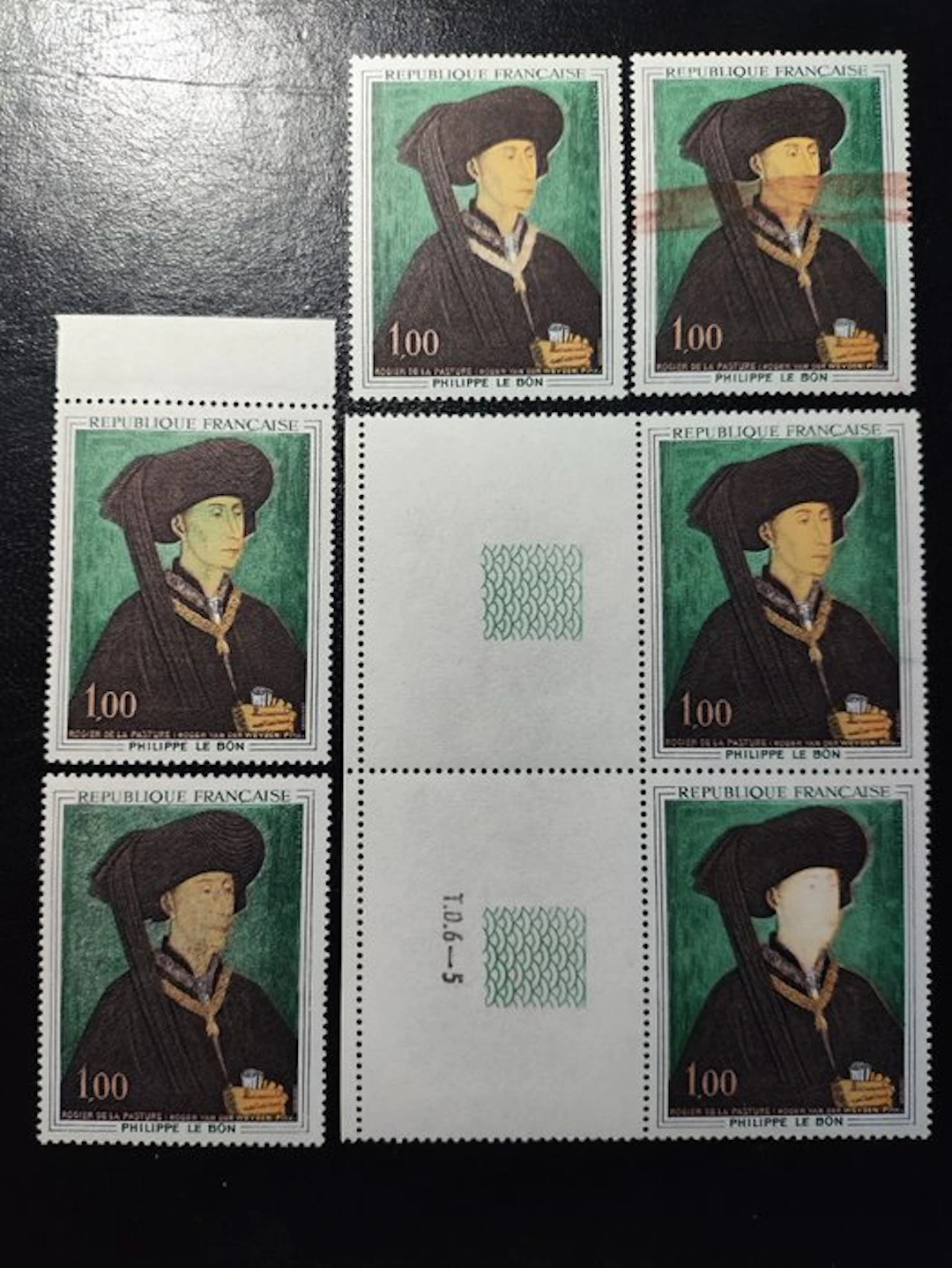 France - Variety - Set of 5 varieties including Maury 1587a white-faced