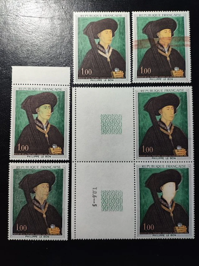 France - Variety - Set of 5 varieties including Maury 1587a white-faced