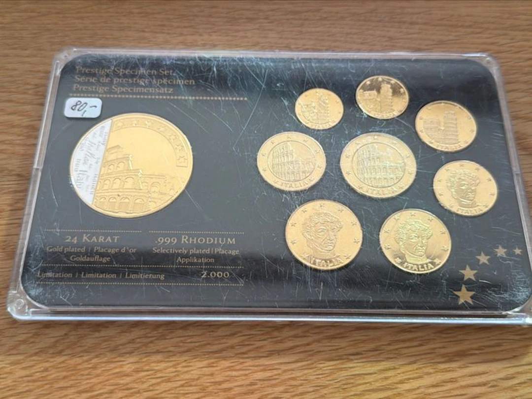 Italy. Prestige Edelmetall Satz Italien 24 Karat Gold und...