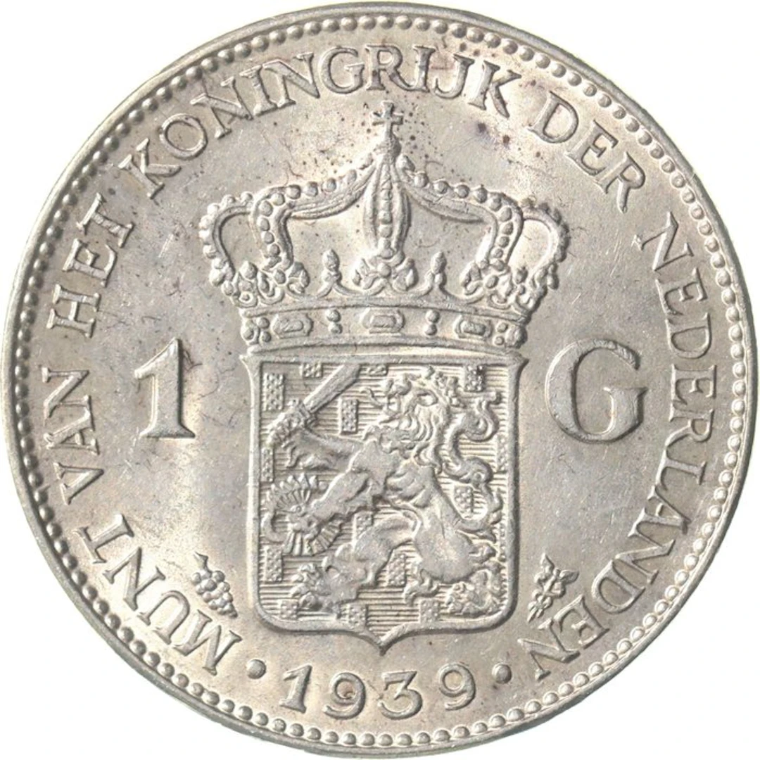 Netherlands. Wilhelmina. 1 Gulden 1939 TOPKWALITEIT (No reserve price)