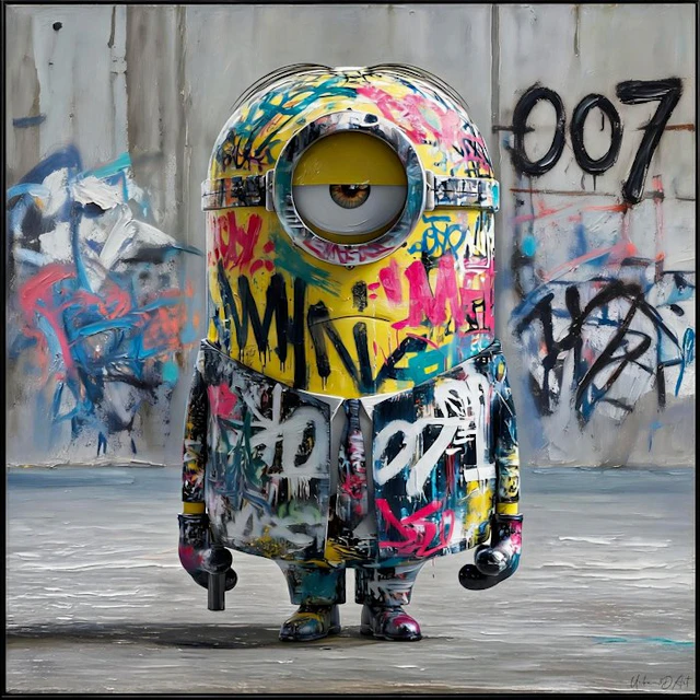 Urban3DArt (1971) - Minion Bond Graf Limited Edition Art numérique mixte