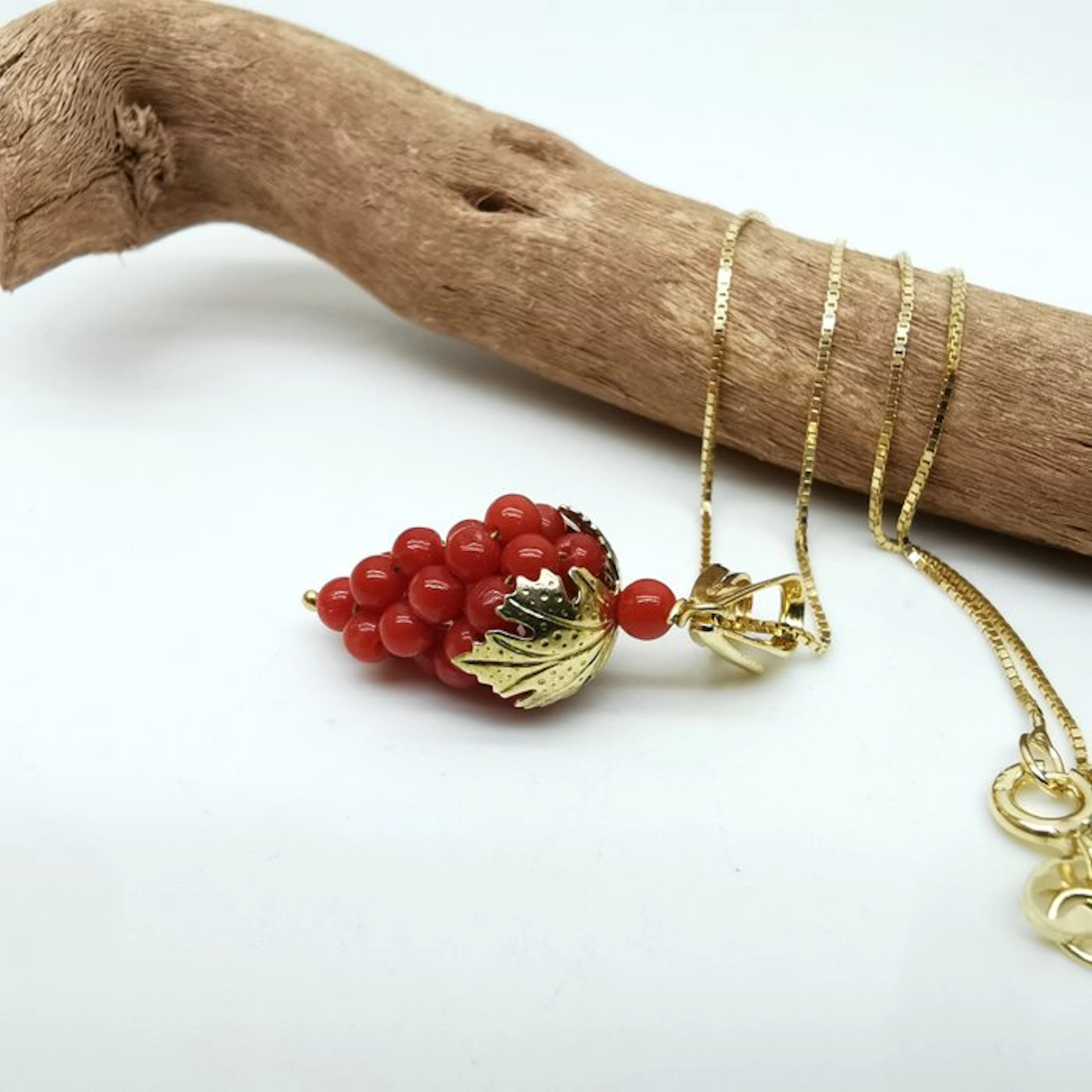 Coral - Sterling Silver 925 - Necklace with pendant - Italian craftsmanship
