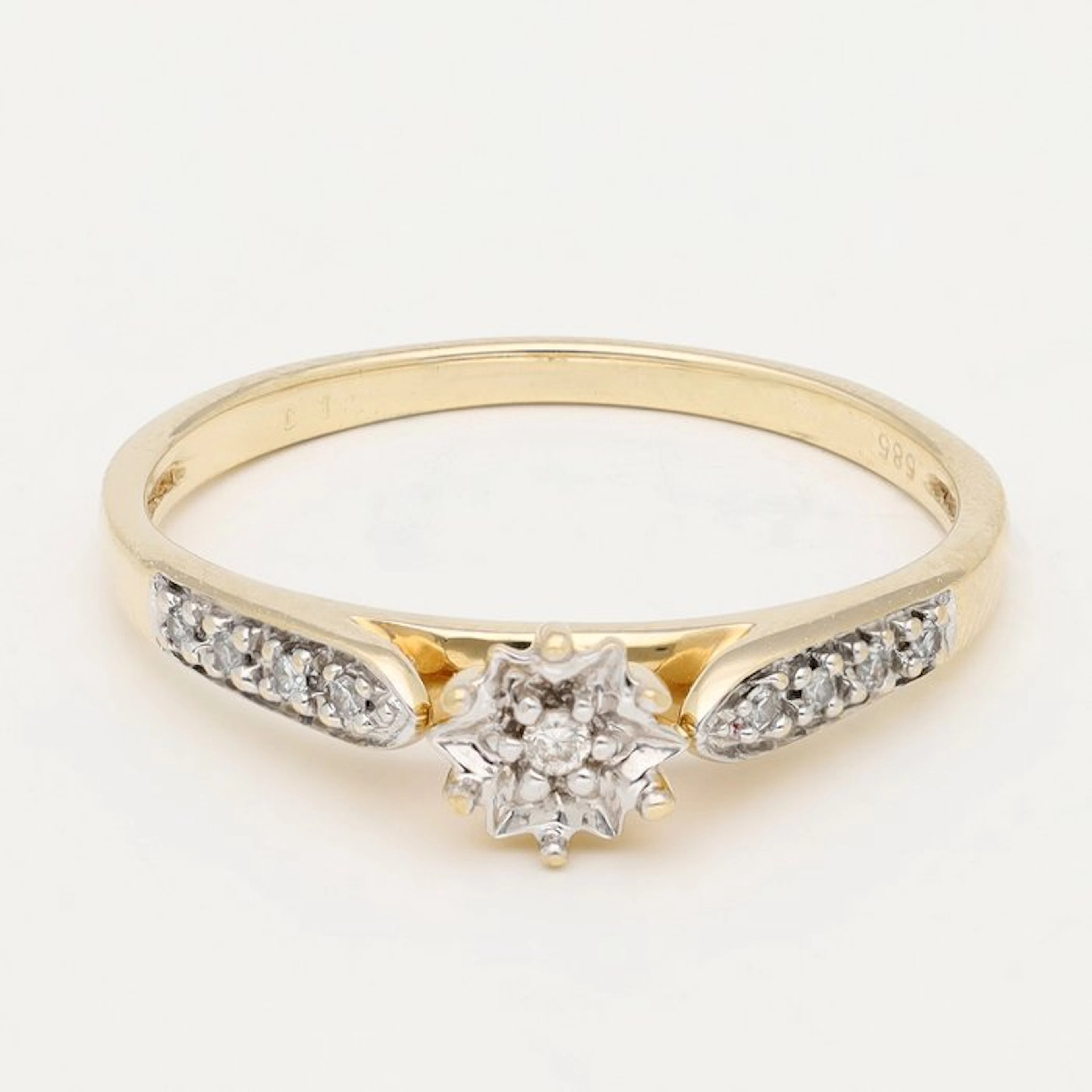 Ring - 14 kt. Yellow gold Diamond (Natural)