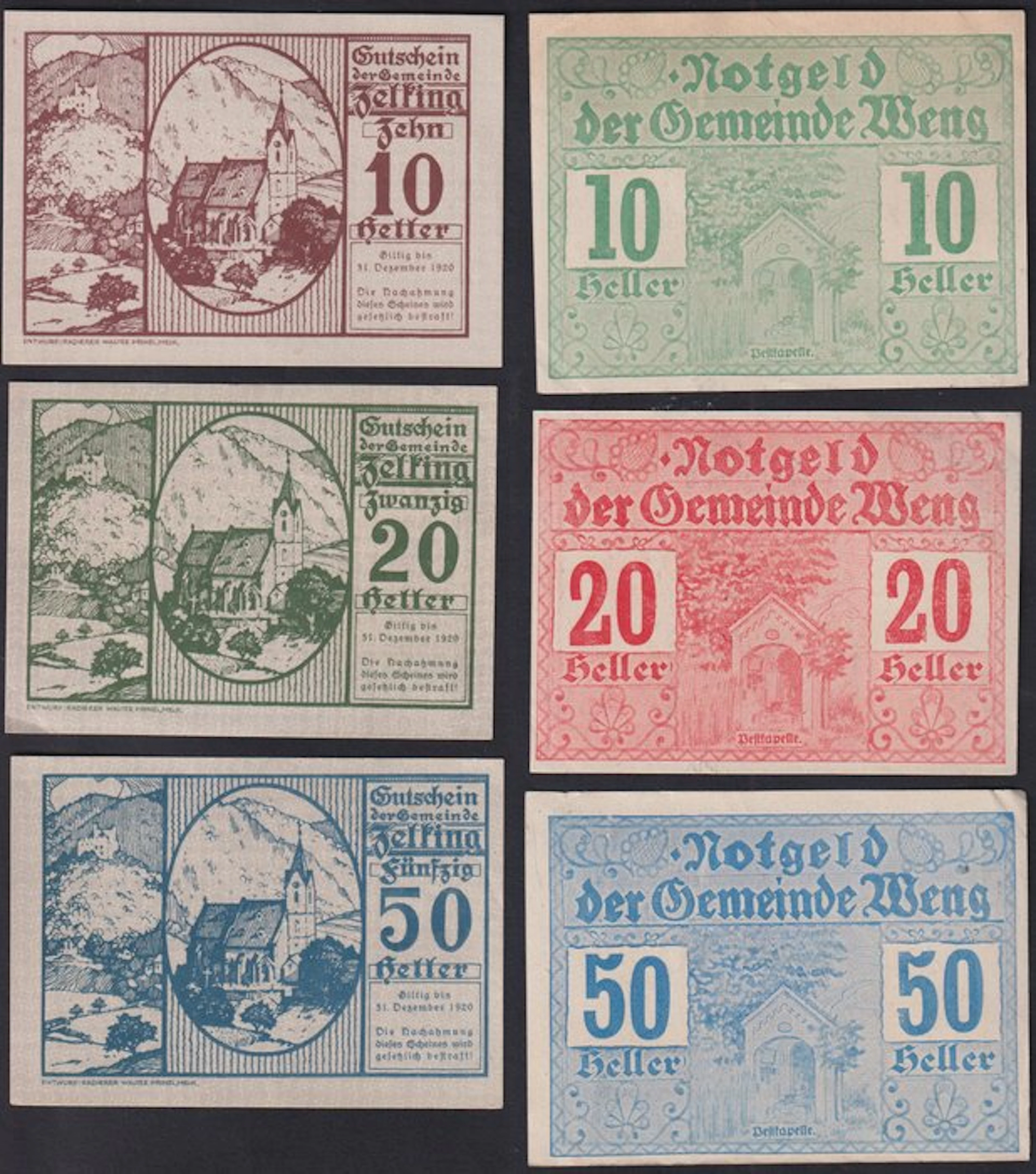 Austria. - 100 Notgeldscheine - Various Dates (No reserve price)