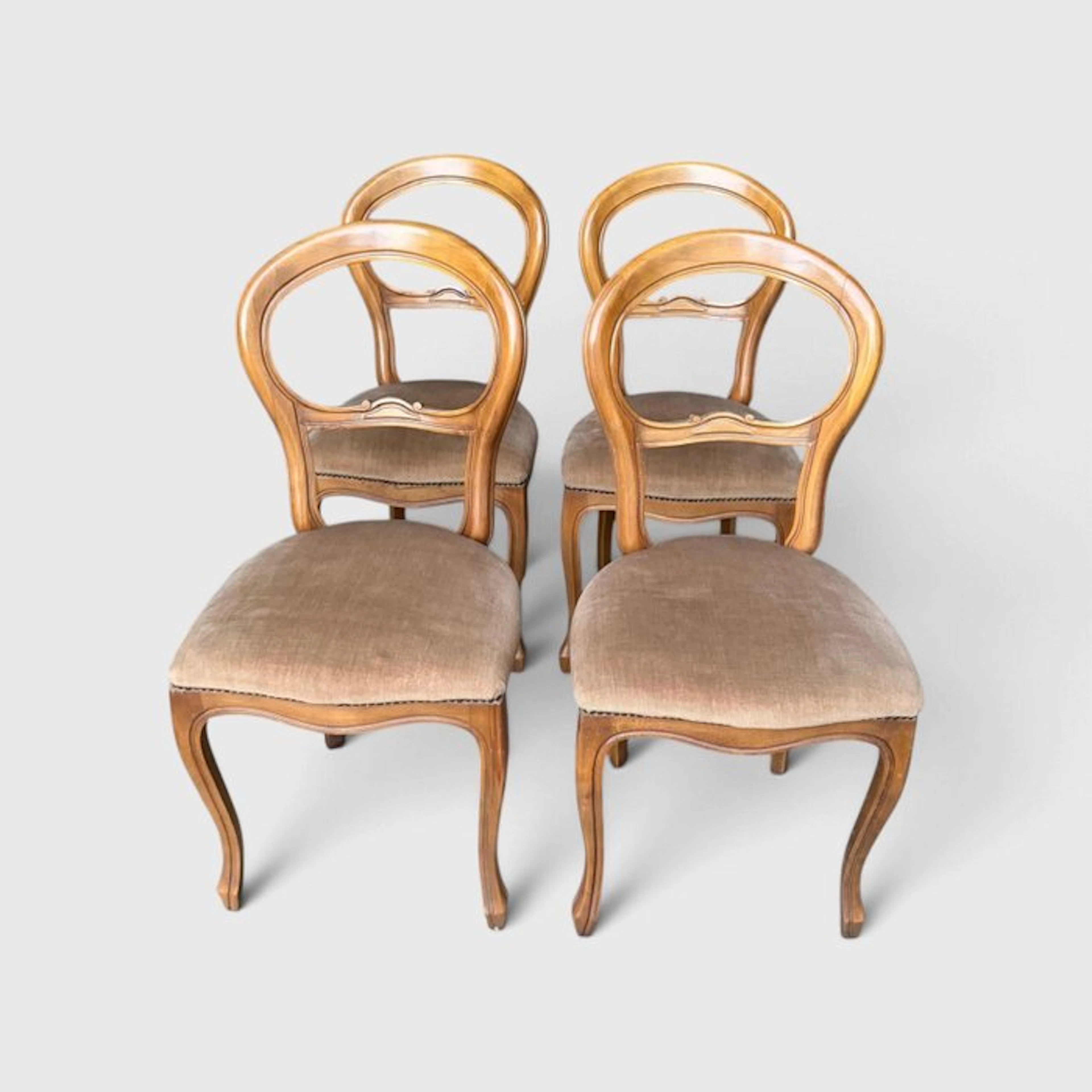 Chair (4) - Wood, Textile - set of chairs