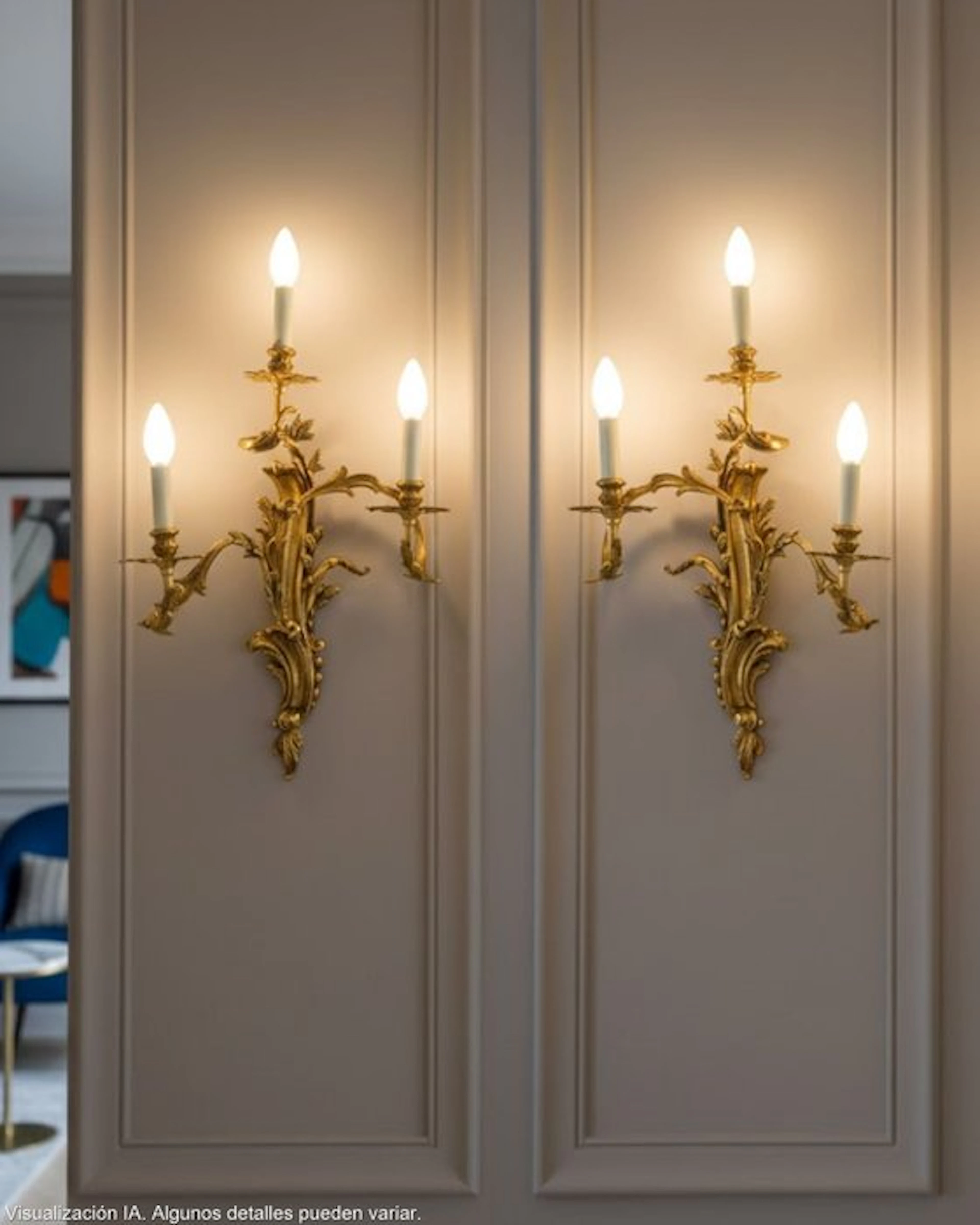 Wall lamp (2) - Bronze - Couple, golden bronze