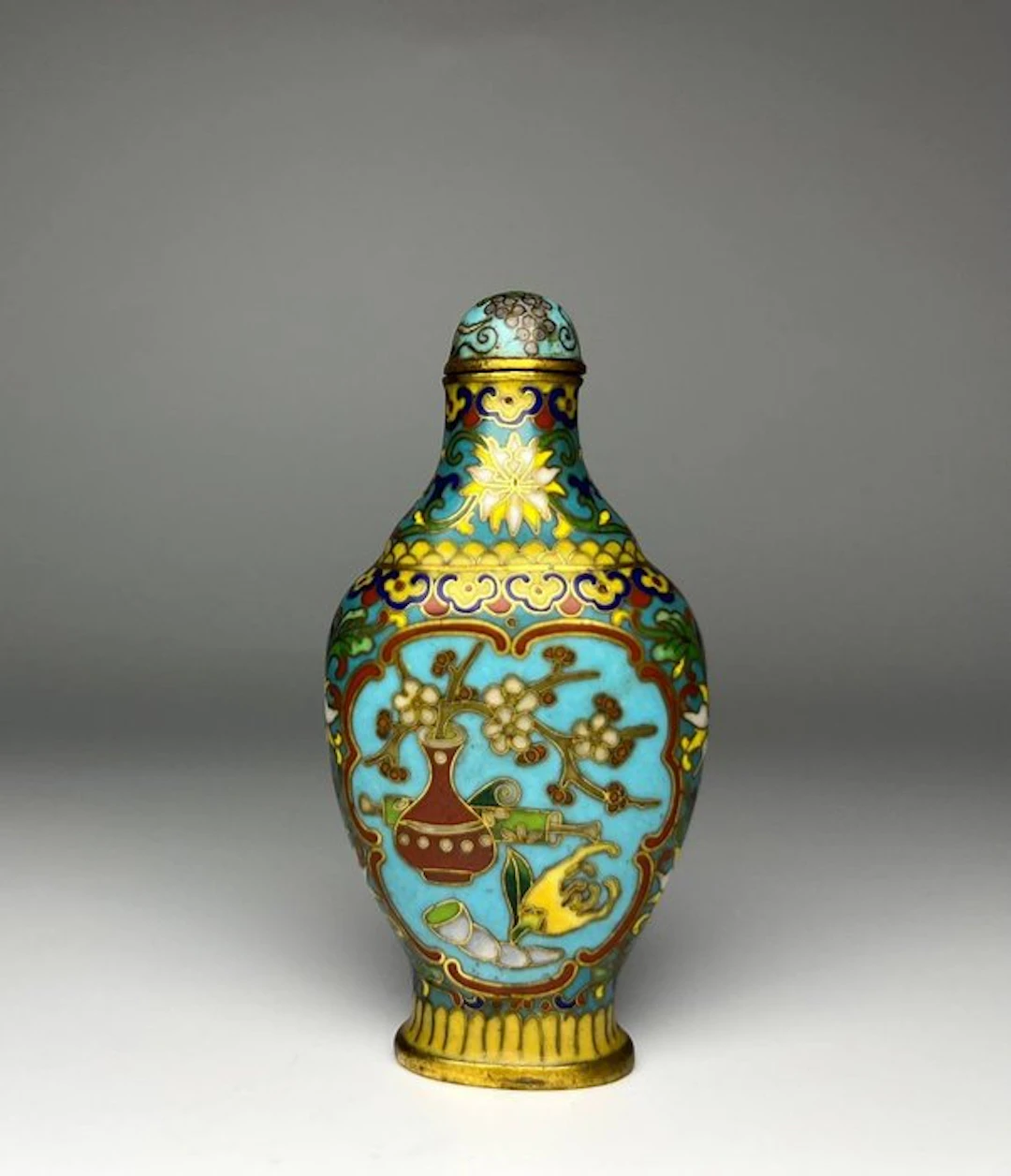 Snuff bottle - Glaze, Copper - Snuff bottle, Qing Dynasty
