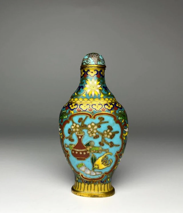 Snuff bottle - Glaze, Copper - Snuff bottle, Qing Dynasty