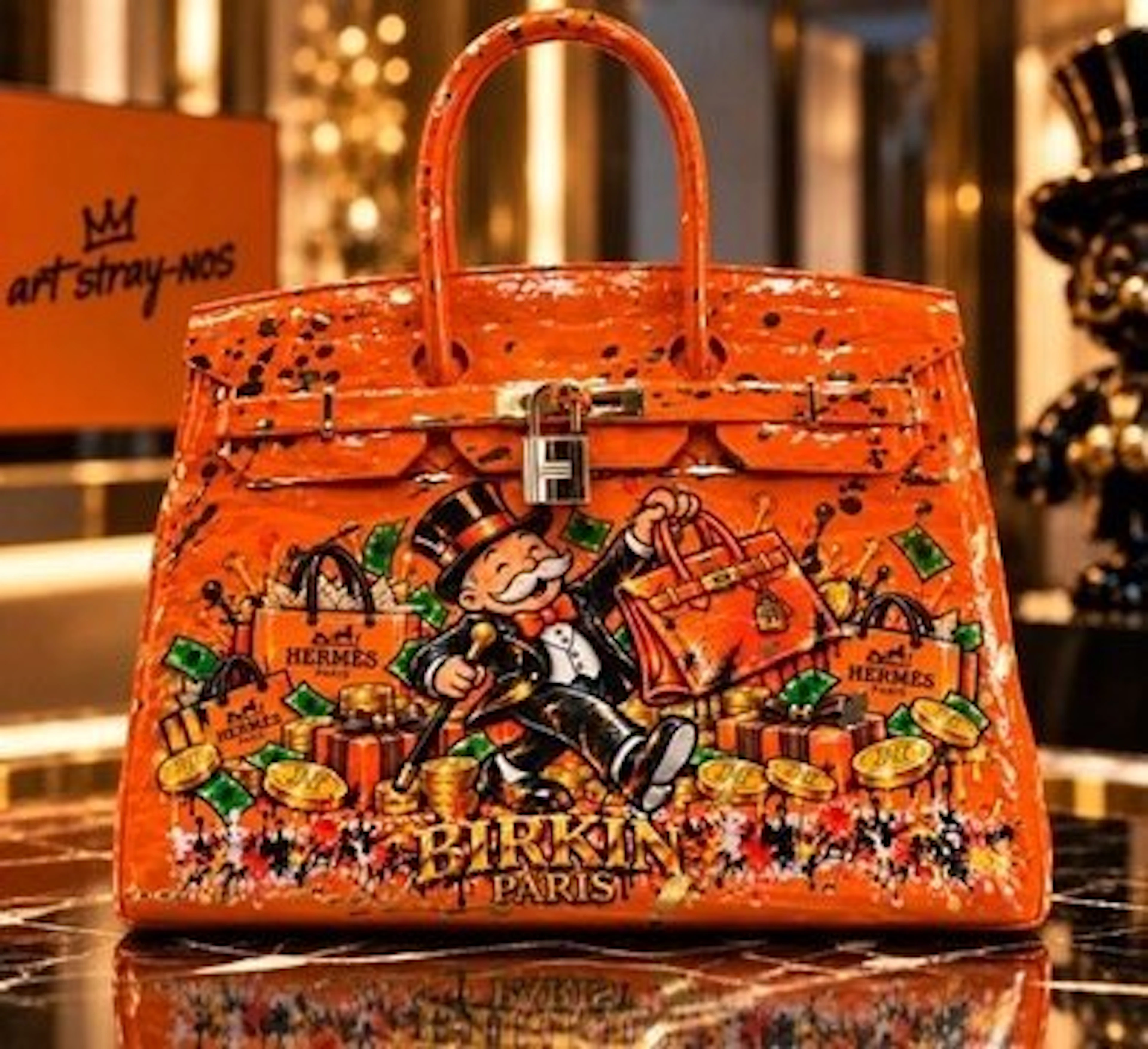 Art Stray-Nos - " Birkin de chez Hermès, orange is the new Gold "