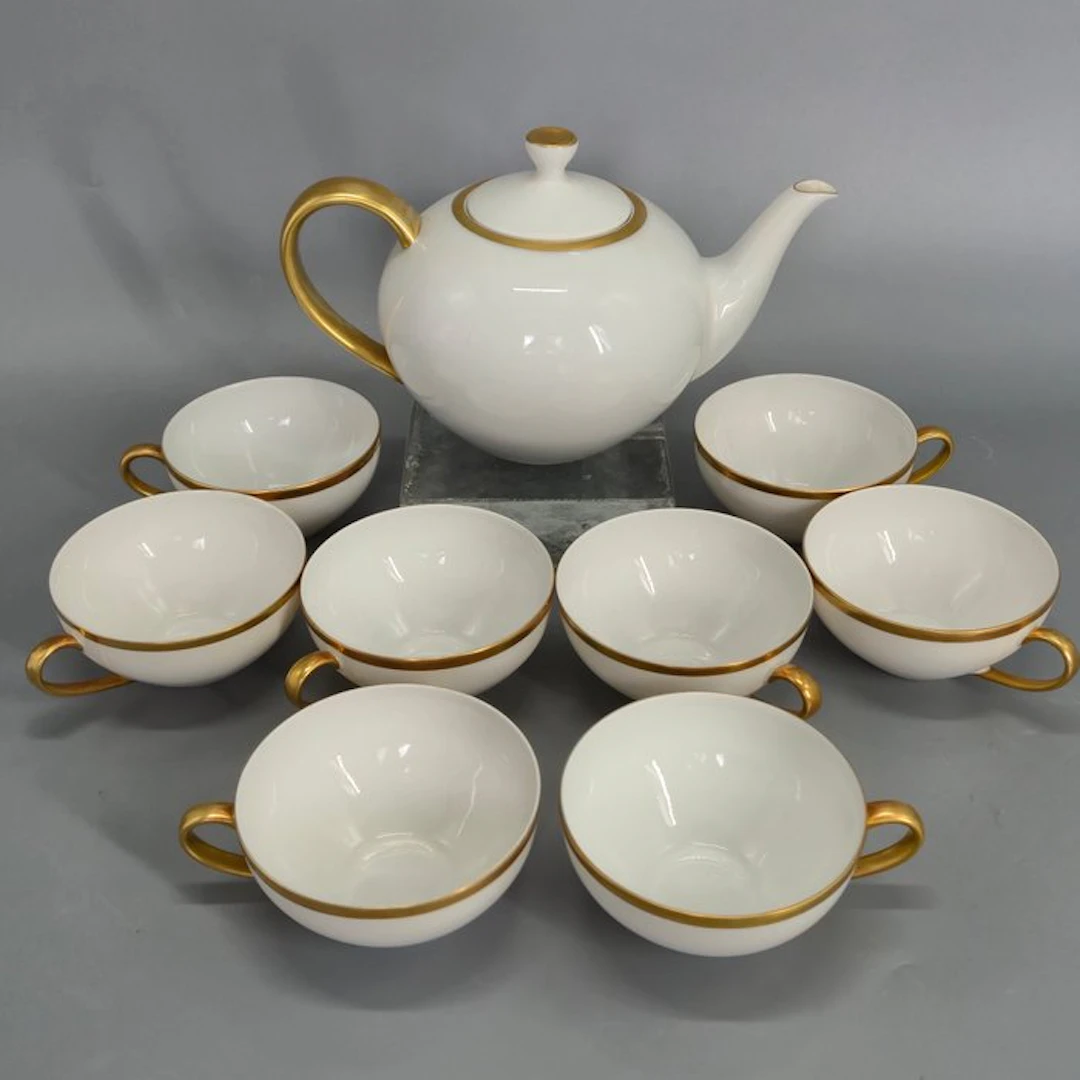 Arzberg Porzellan Teeservice – Edles Set mit Goldrand - Tea service - Porcelain