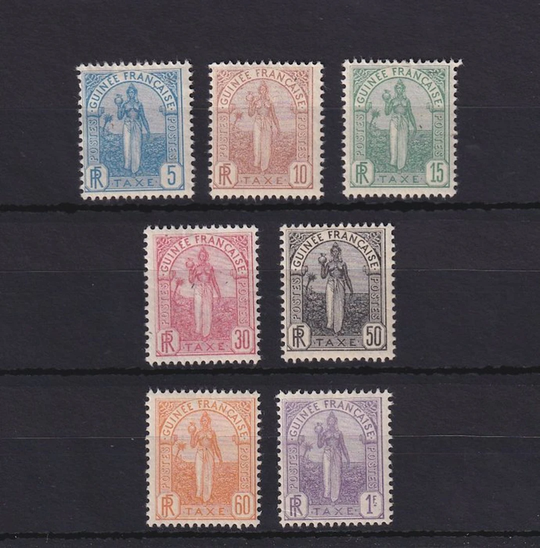 Guinea 1905 - taxe, série complète - Yvert taxe n°1/7