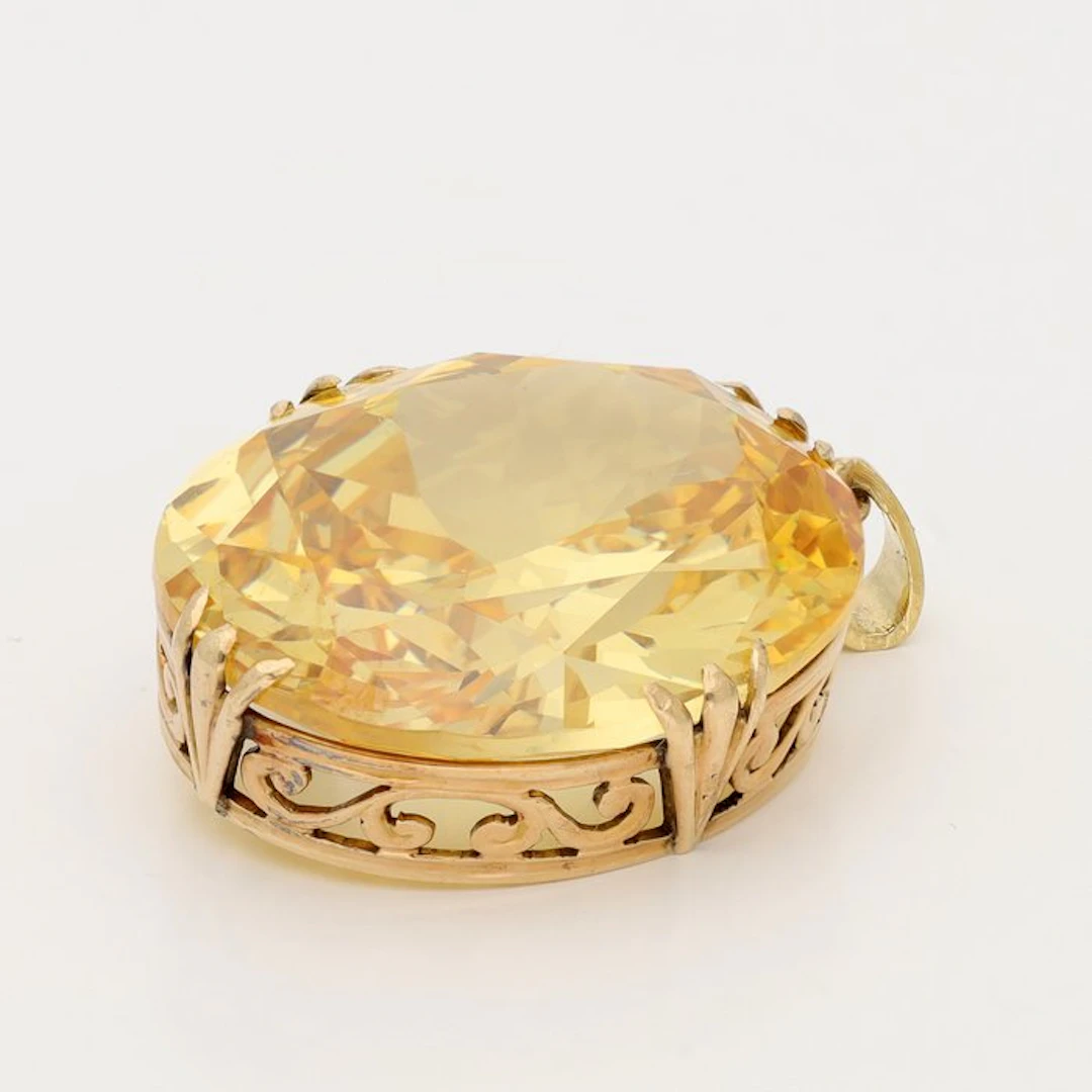Pendant - 14 kt. Yellow gold - 35.60ct. tw. Citrine