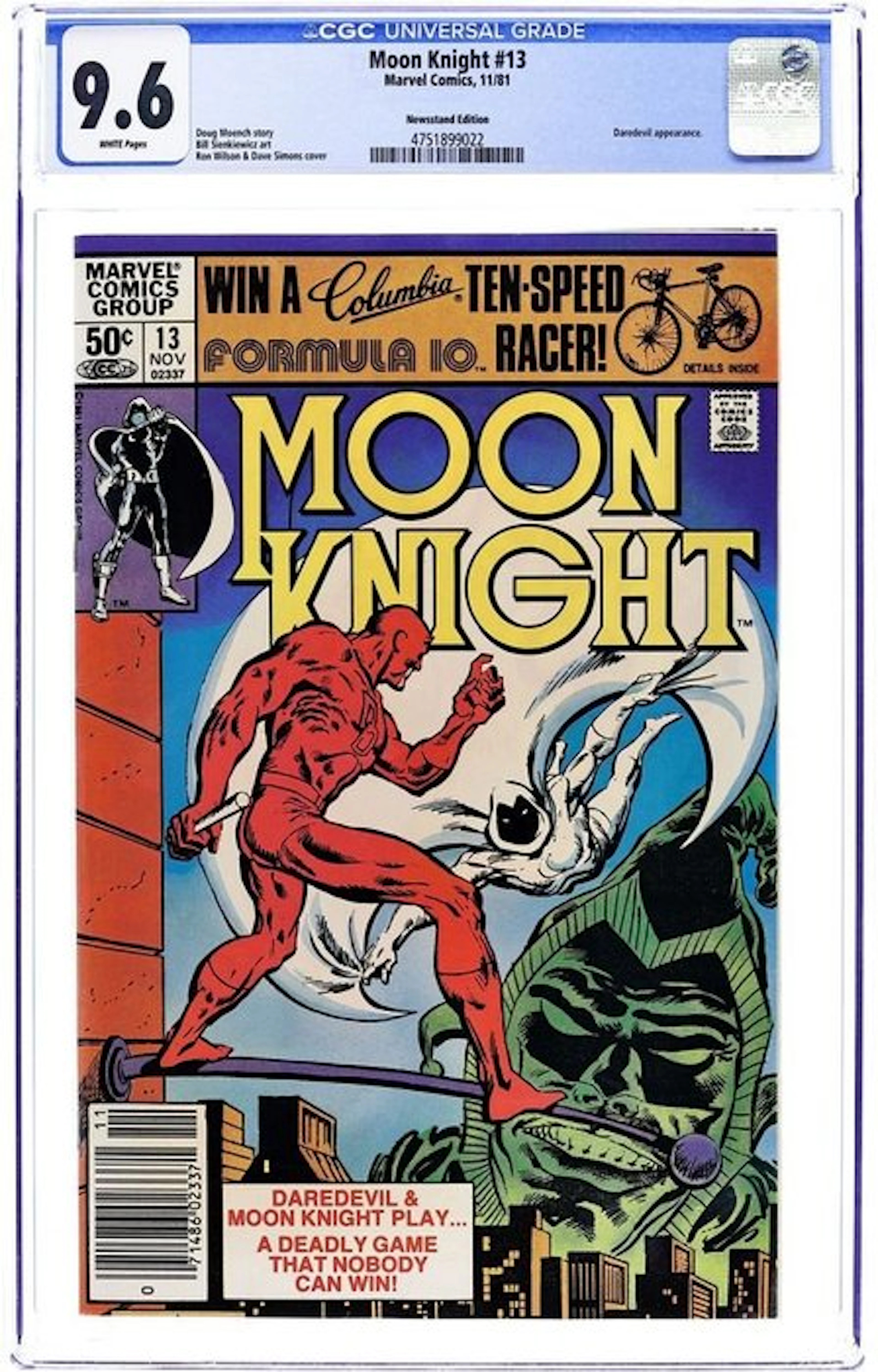 Moon Knight #13 - CGC 9.6 Daredevil Appearance Newstand...