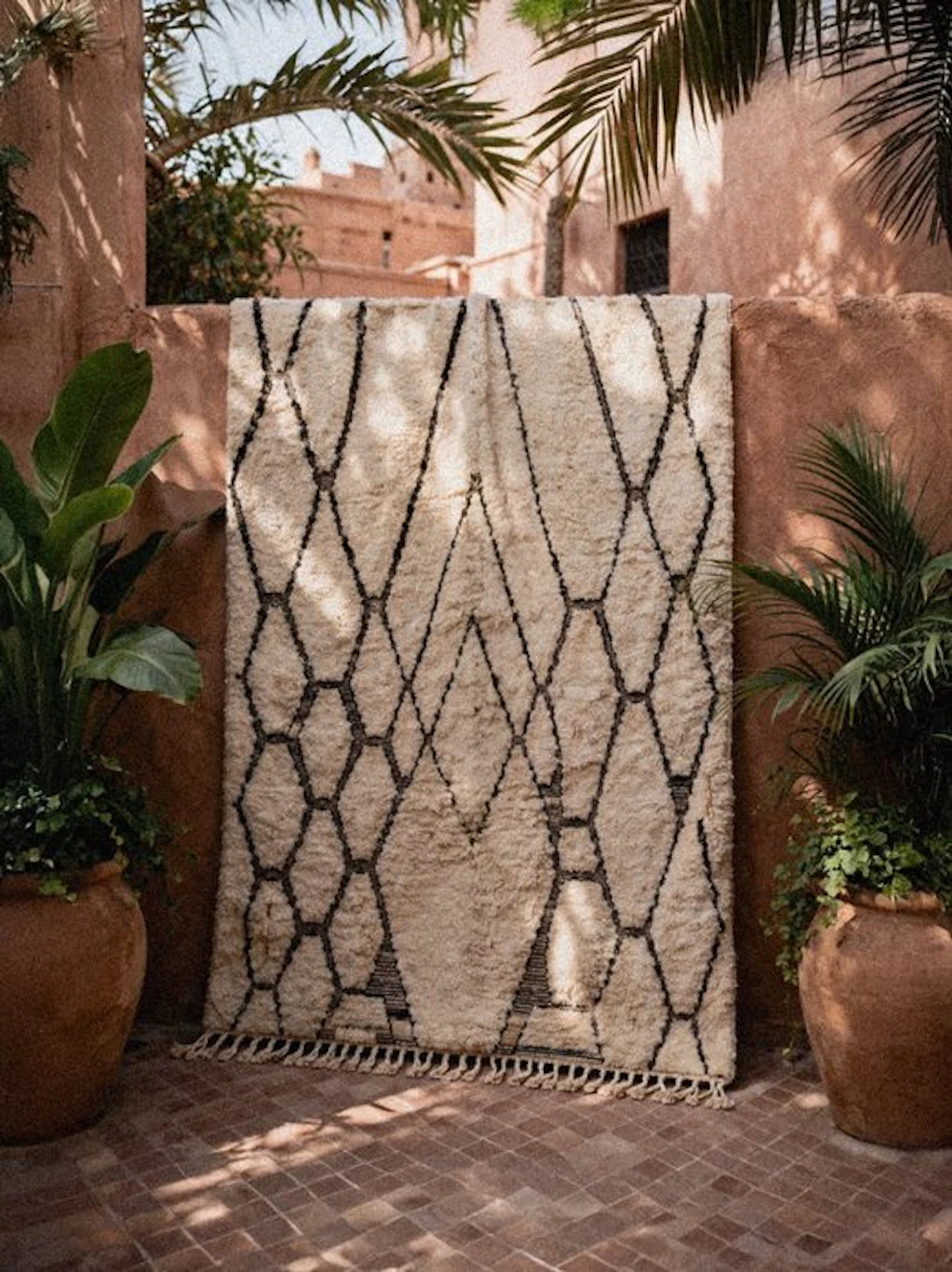 Karpet - Handmade thick-wool Berber Beni Ouarain rug. - Rug - 276 cm - 200 cm
