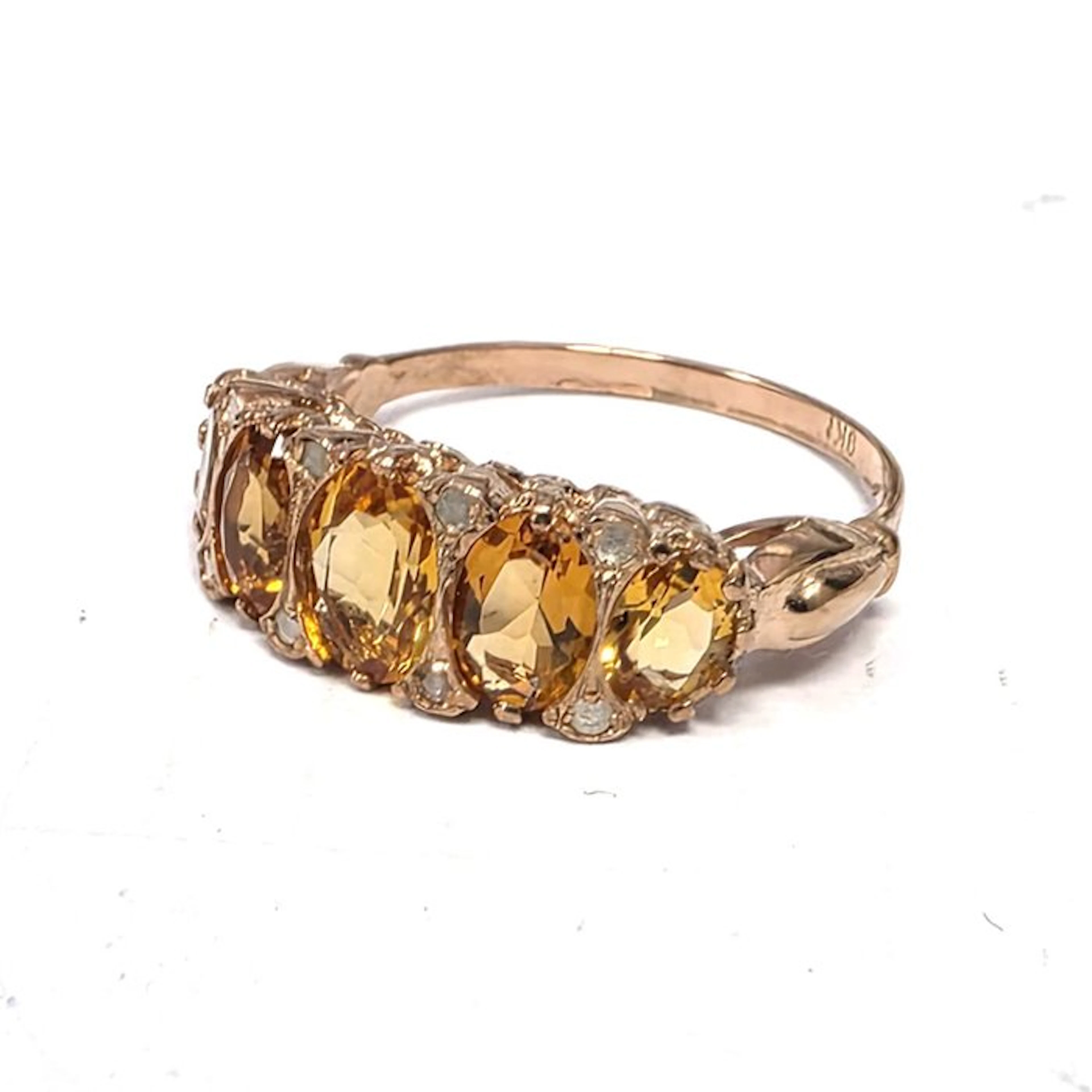 No reserve price - Ring - 9 kt. Rose gold, Silver Spinel - Diamond