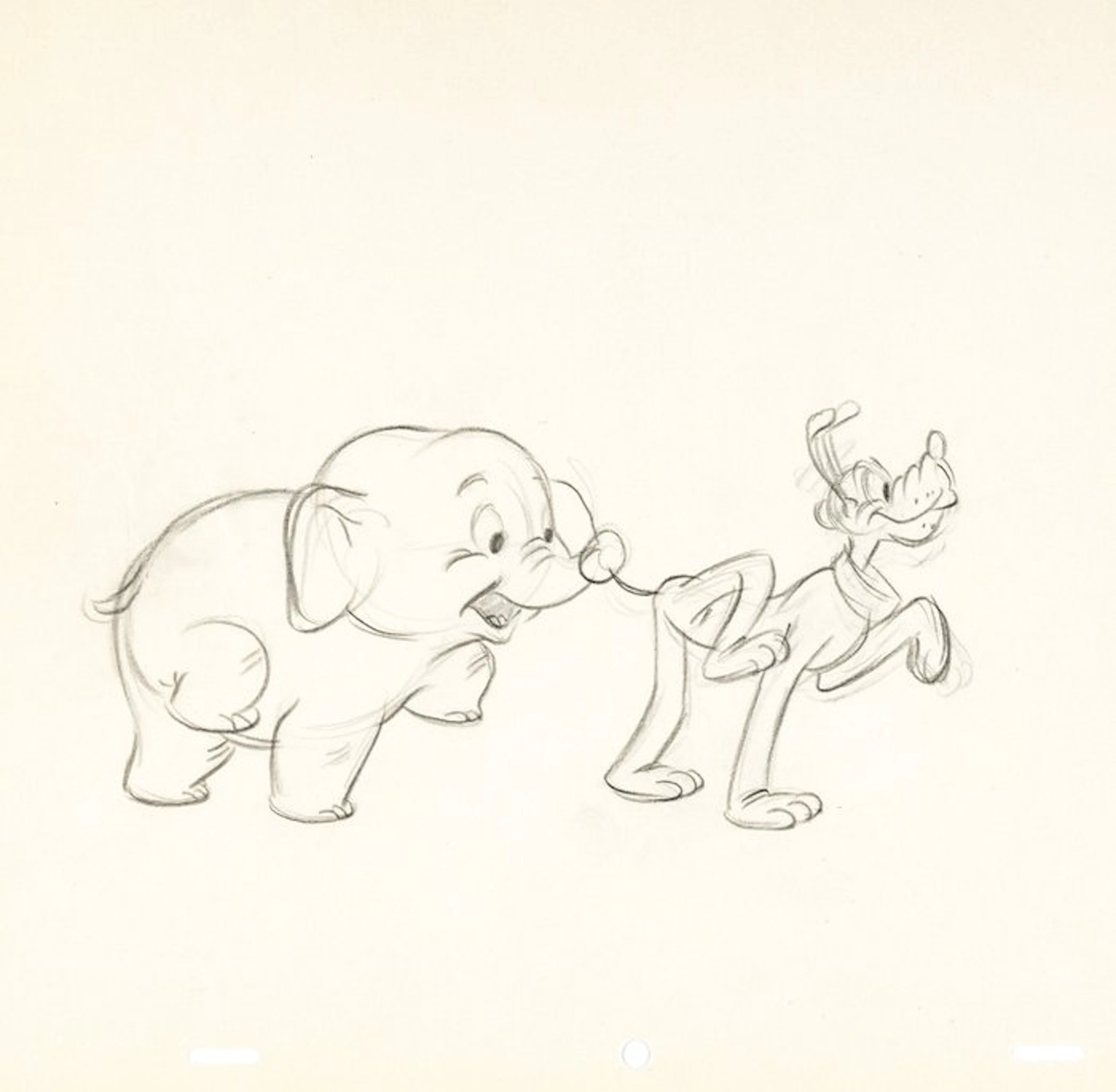 Walt Disney - 1 Original preliminary drawing - Pluto...