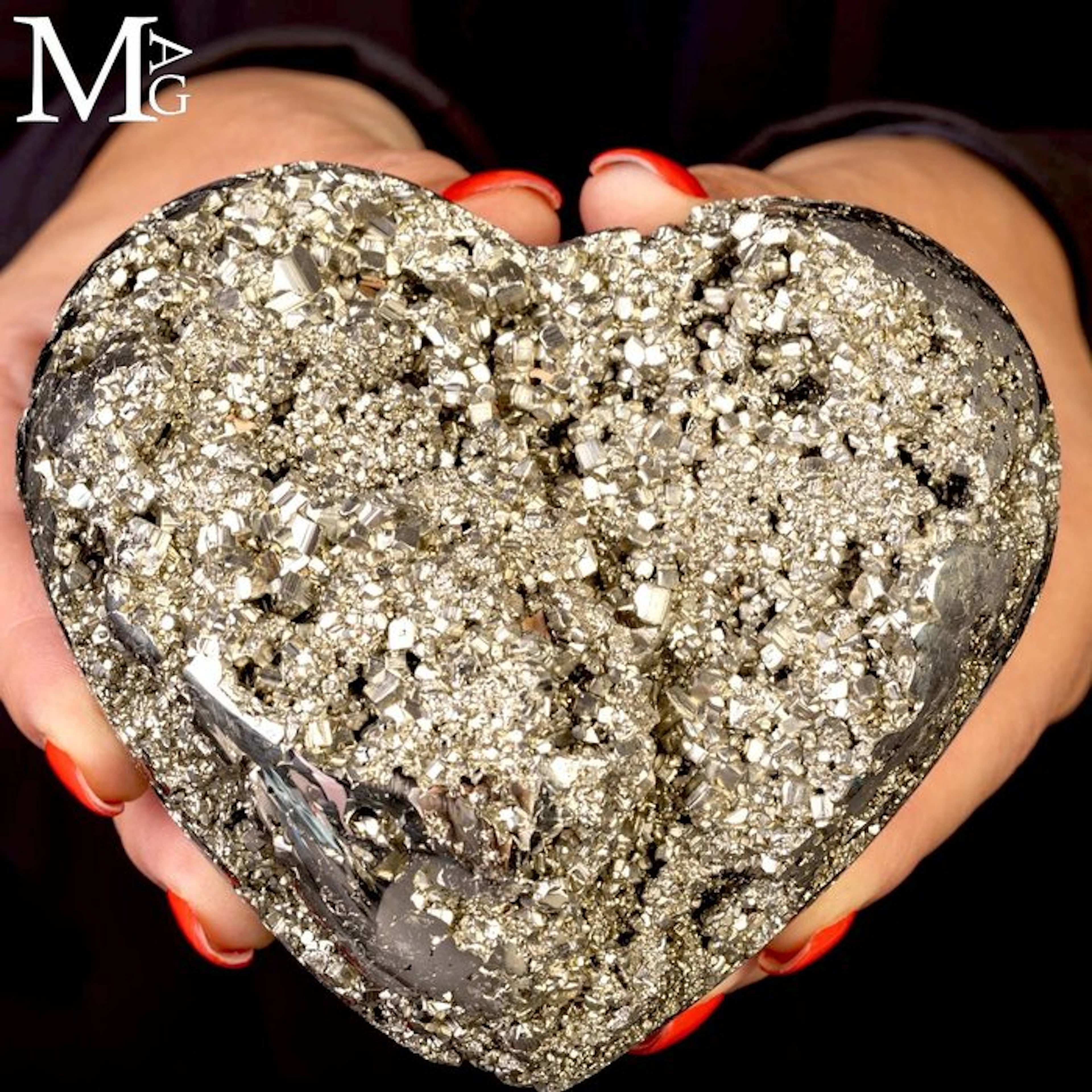 Pyrite crystals with a brilliant golden luster Heart...