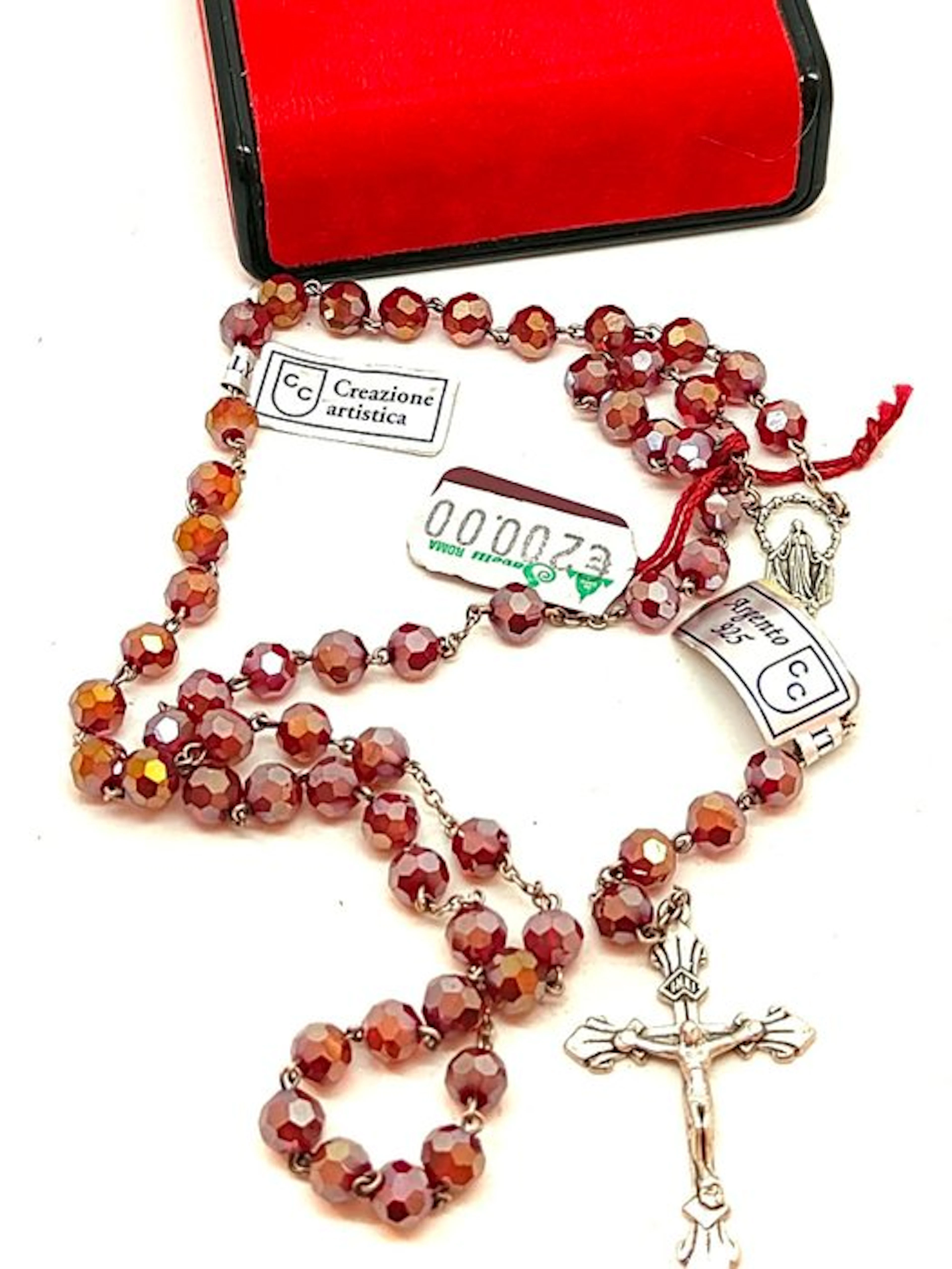 Rosary - Rare rosary in 925 sterling silver with crystal beads