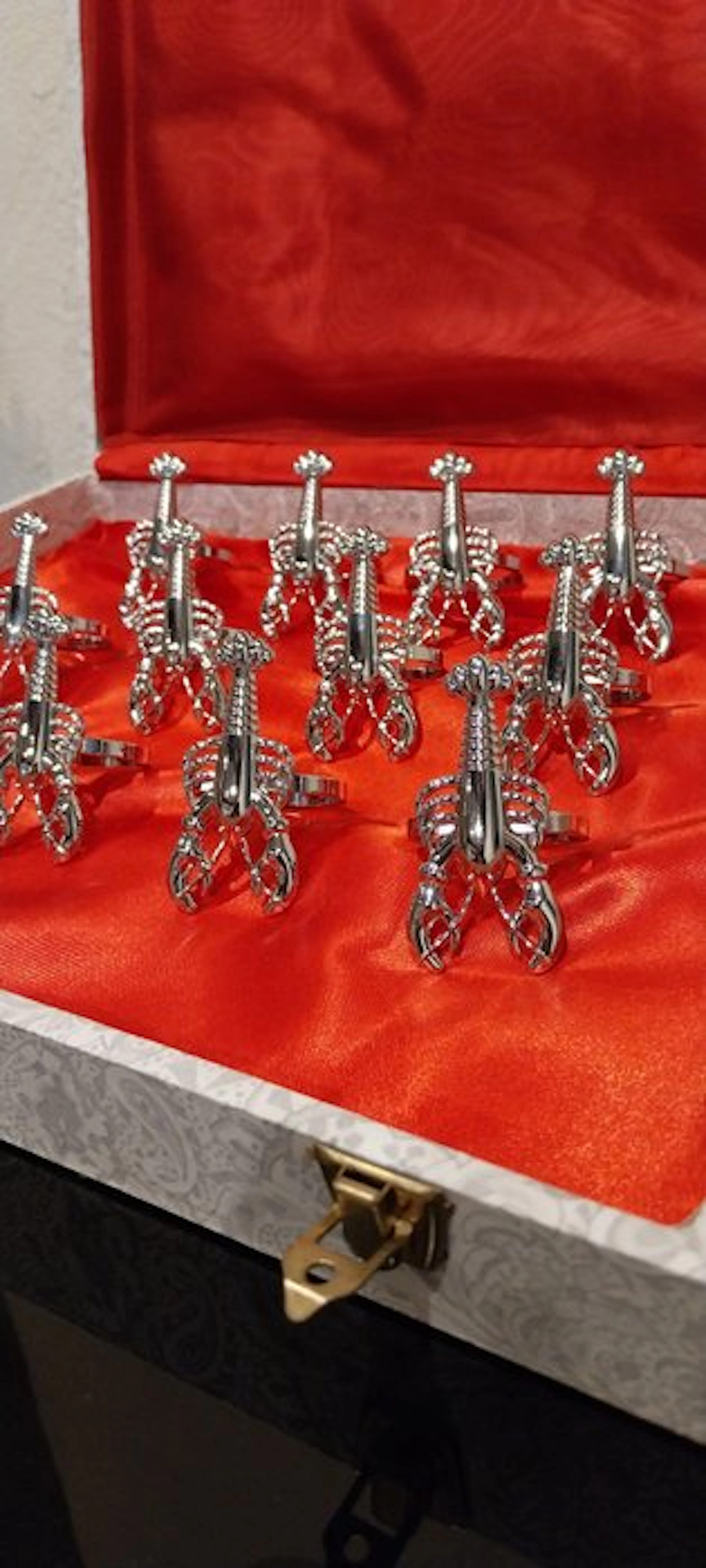Napkin ring (12) - Metal - Lobsters