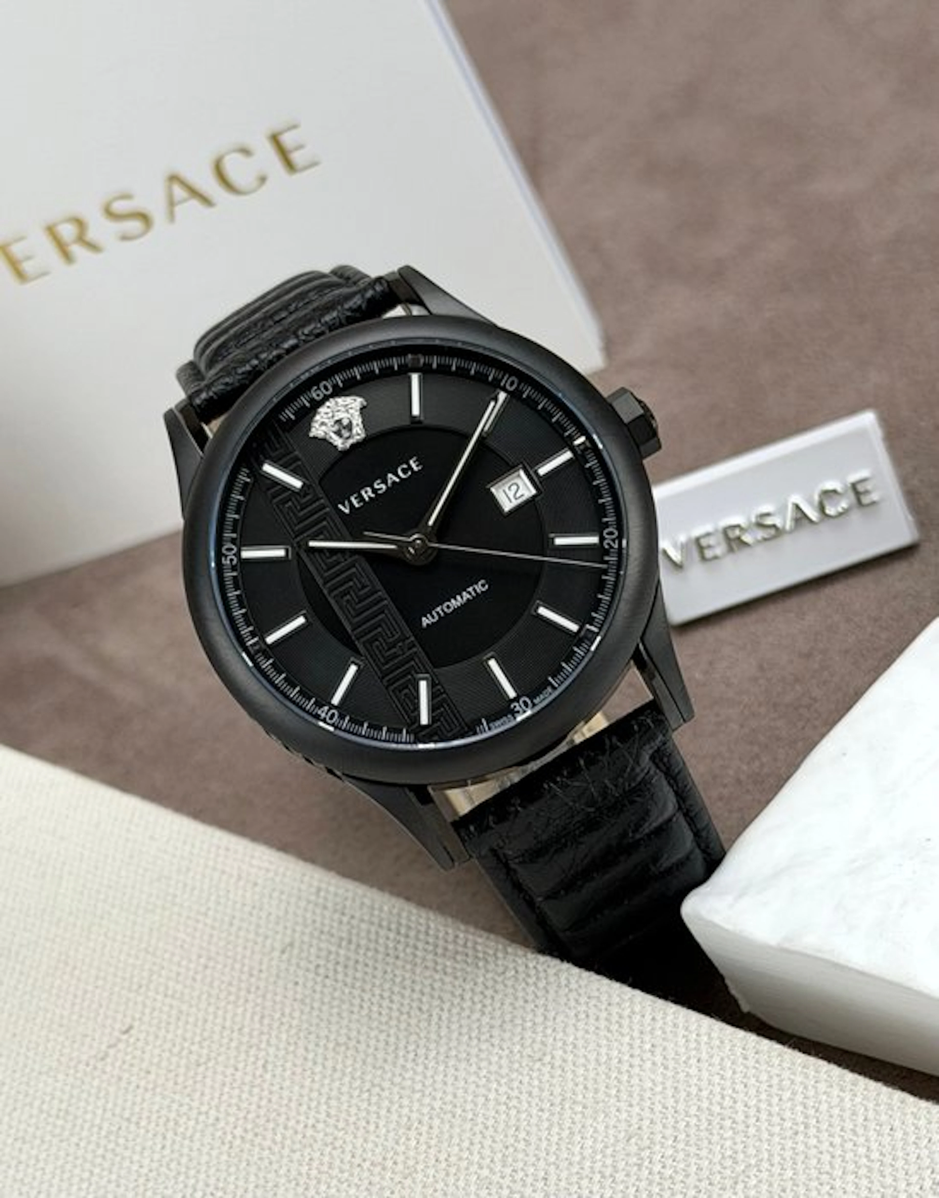 Versace - Aiakos Automatic Date Black - V1803 0017 - Men - 2020-2025
