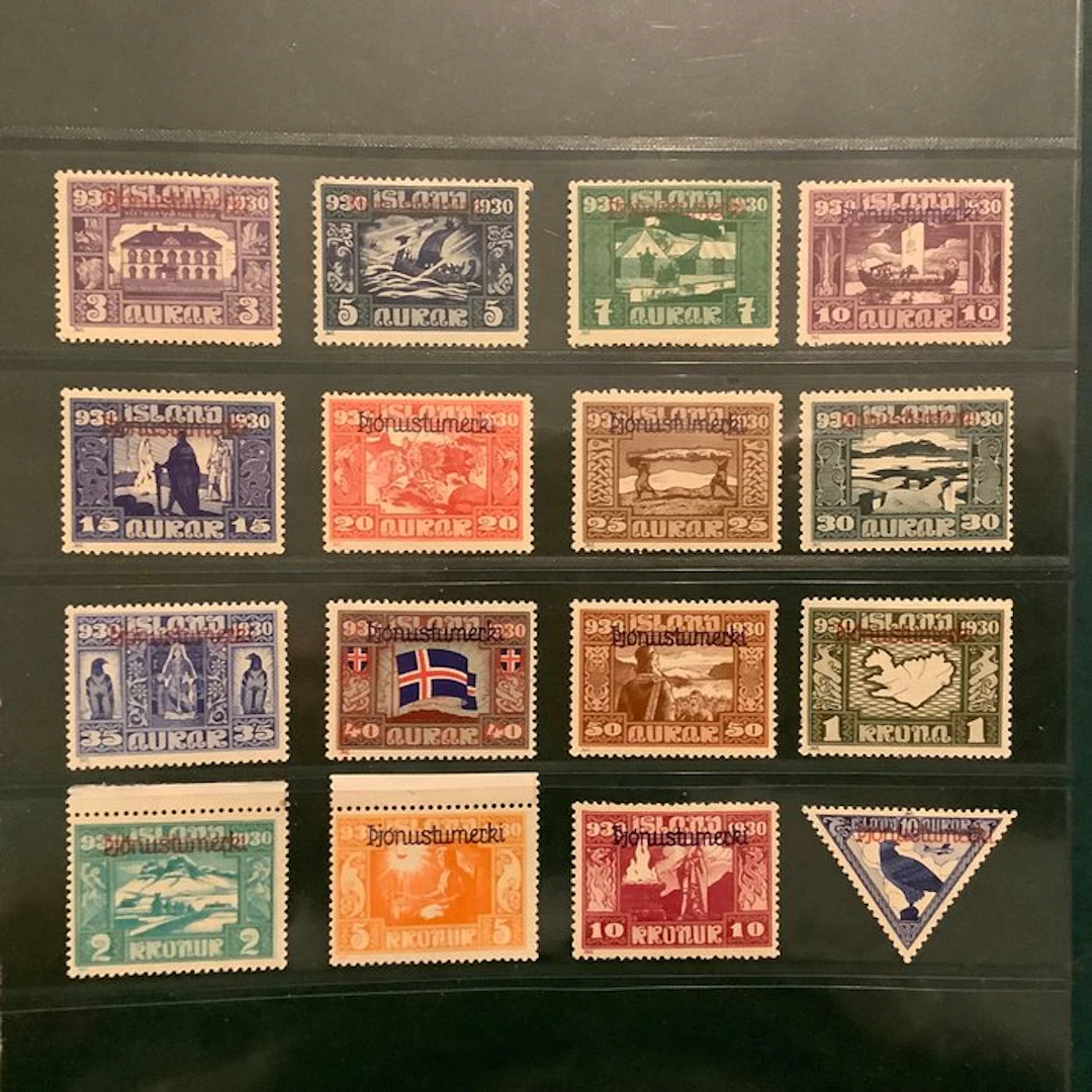 Iceland 1930 - Service: Landtag with overprint - MNH/MH - Michel 44/59