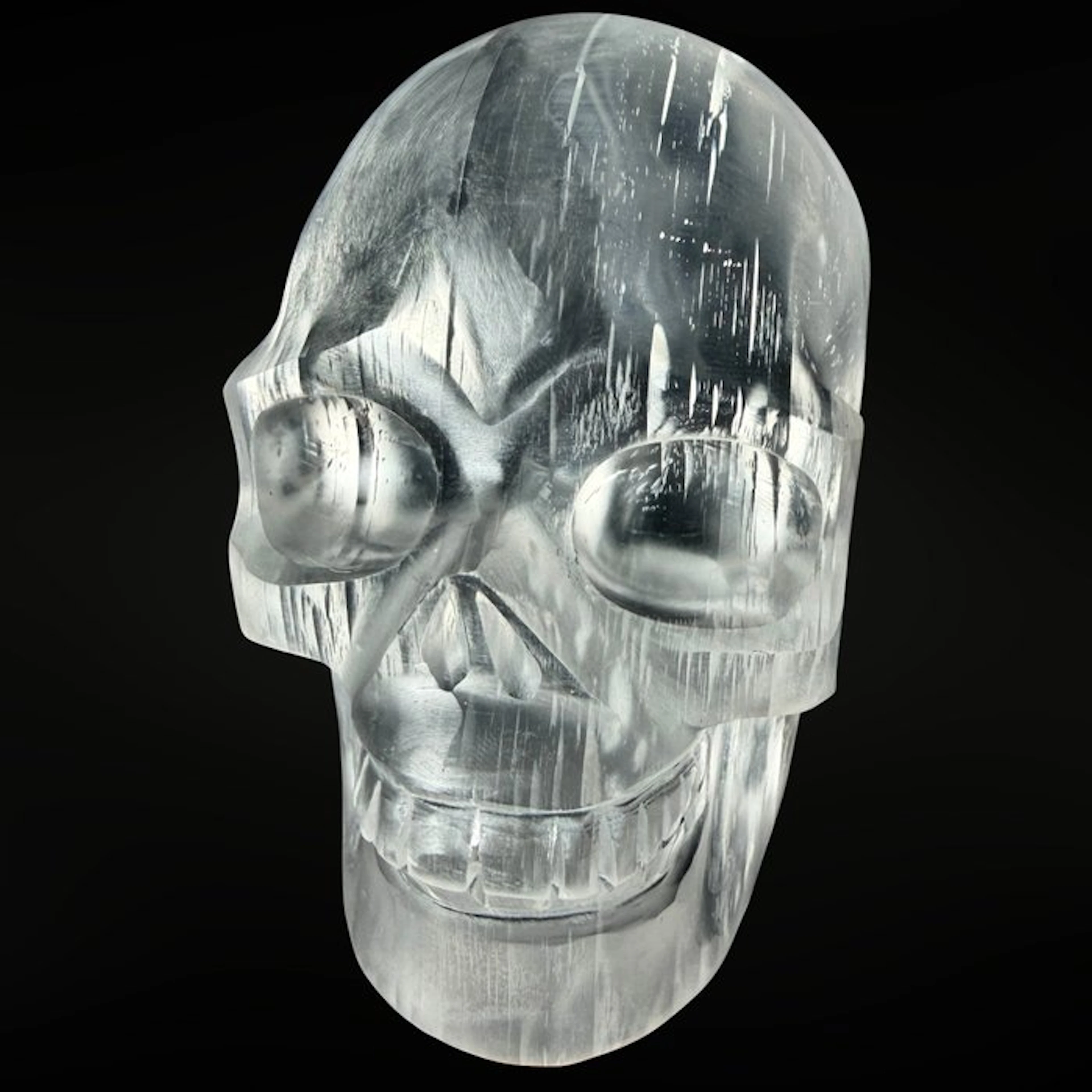 Rare selenite skull from Mexico Carving - Height: 100 mm...