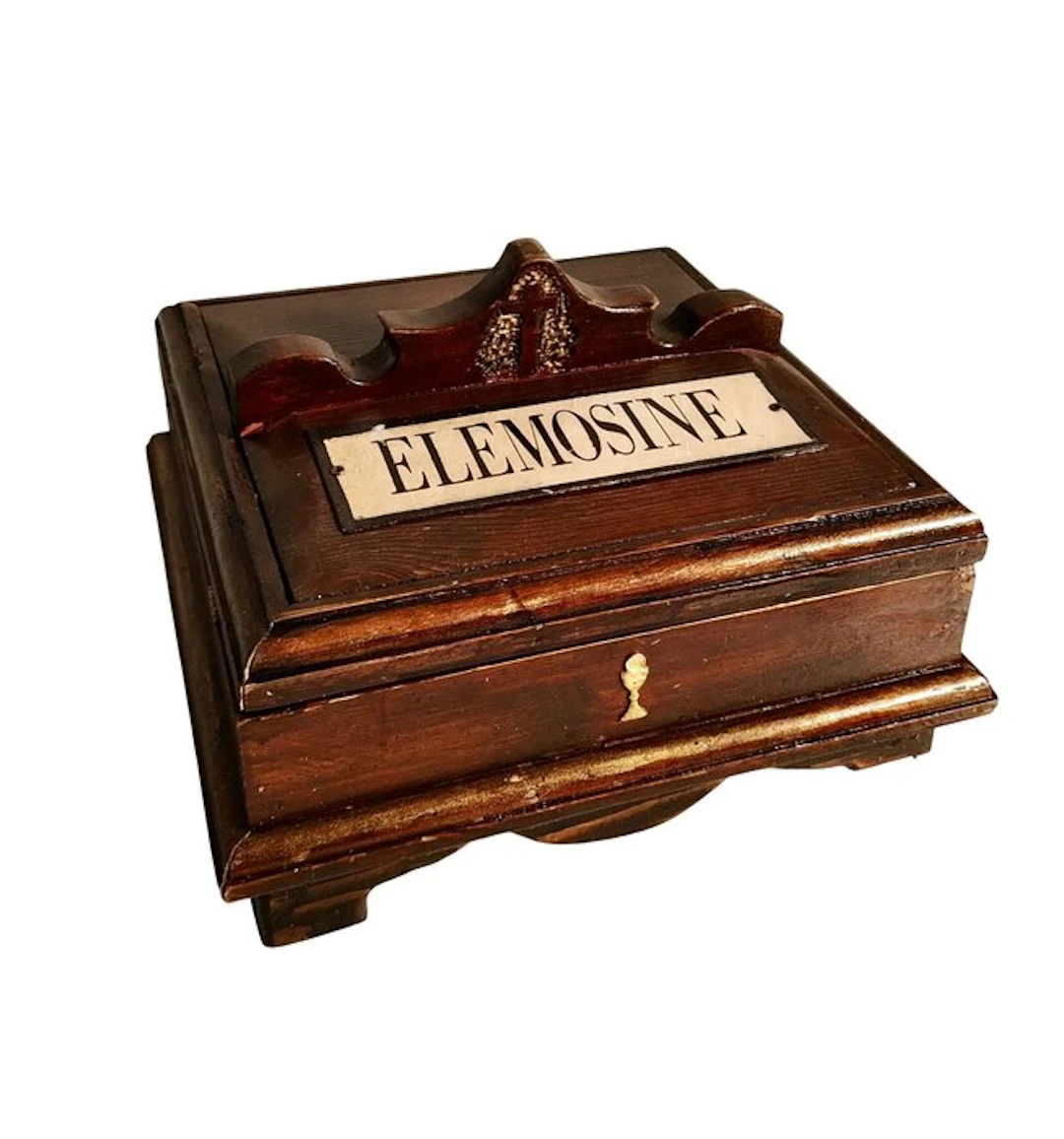 Wooden almoner - Antique - Wood - Early 20th century