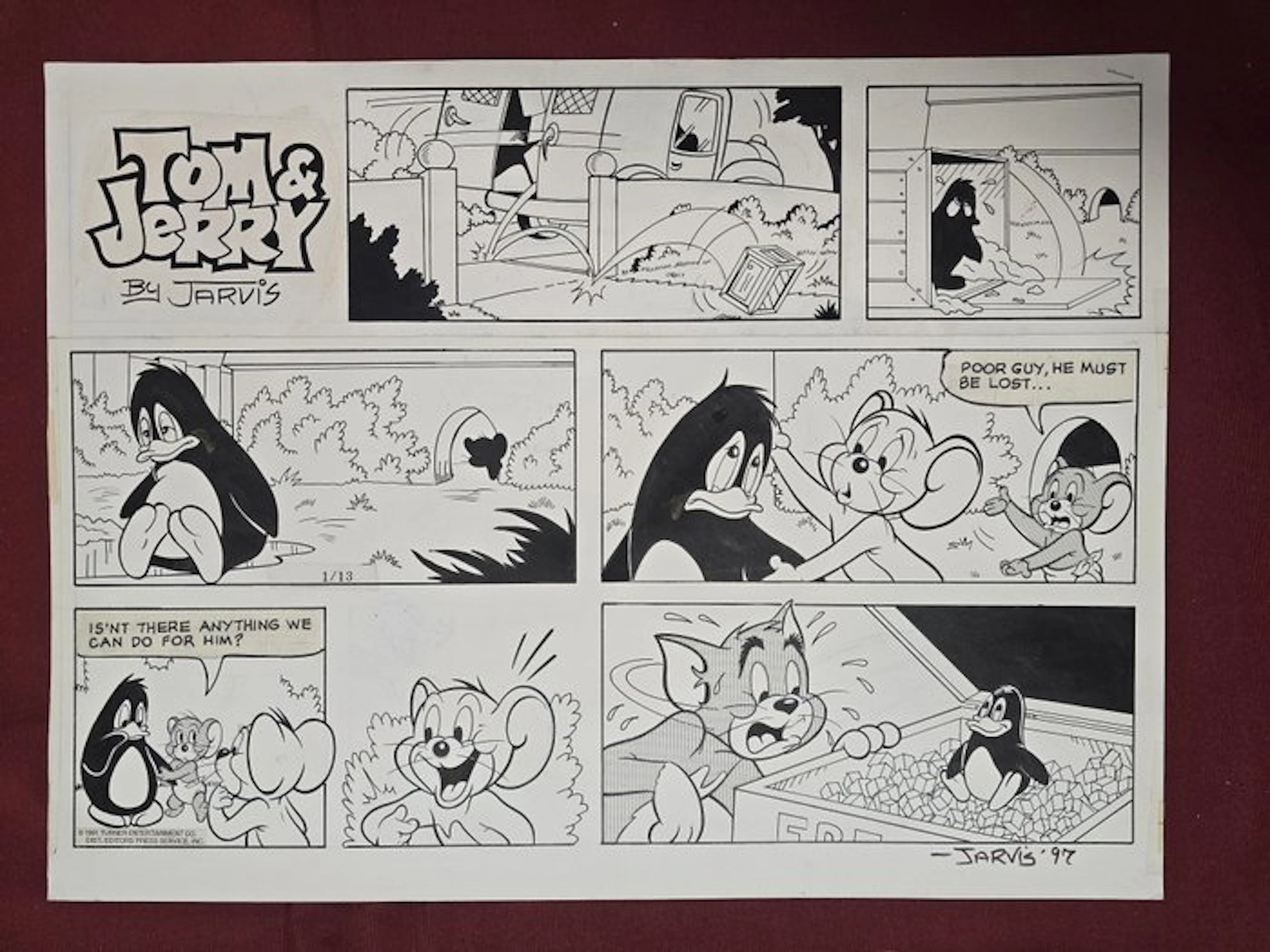 Jarvis, Kelly - 1 Original page - Tom and Jerry Sunday Comic Strip Original Art