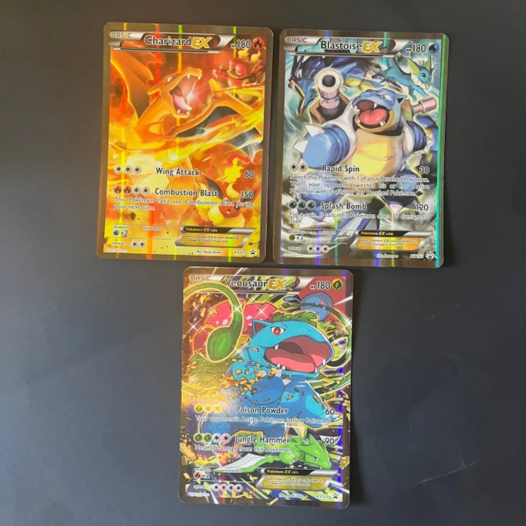 Pokémon Card - CHARIZARD EX XY121, BLASTOISE EX XY122, VENUSAUR EX XY123