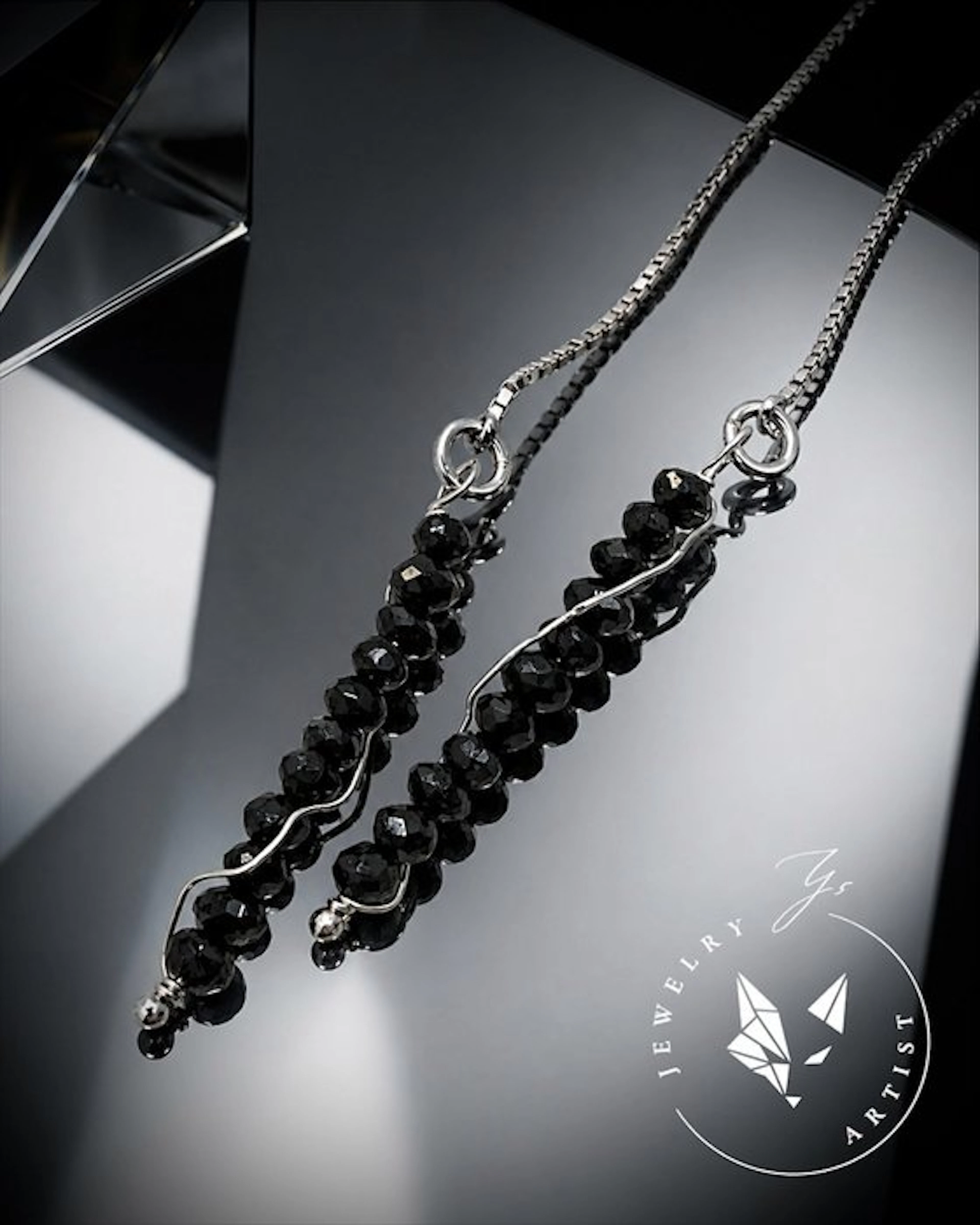 Designer Jewelry - Black Diamond - 925 Silver - Certified...
